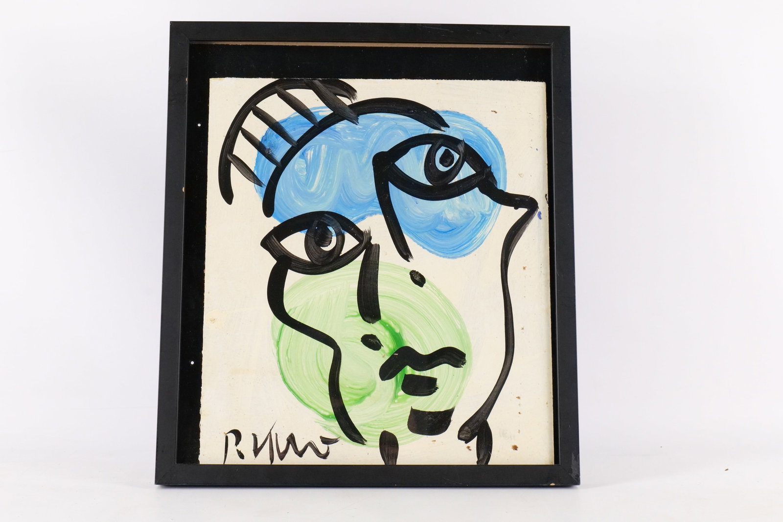 Original Oil on Board by Peter Robert Keil: Original Oil on Board by Peter Robert Keil. Abstract Figurative Portrait. Signed. Measures 17" tall x 15" wide. All invoices must be paid within 24 hours of the sale. We offer multiple shipping option