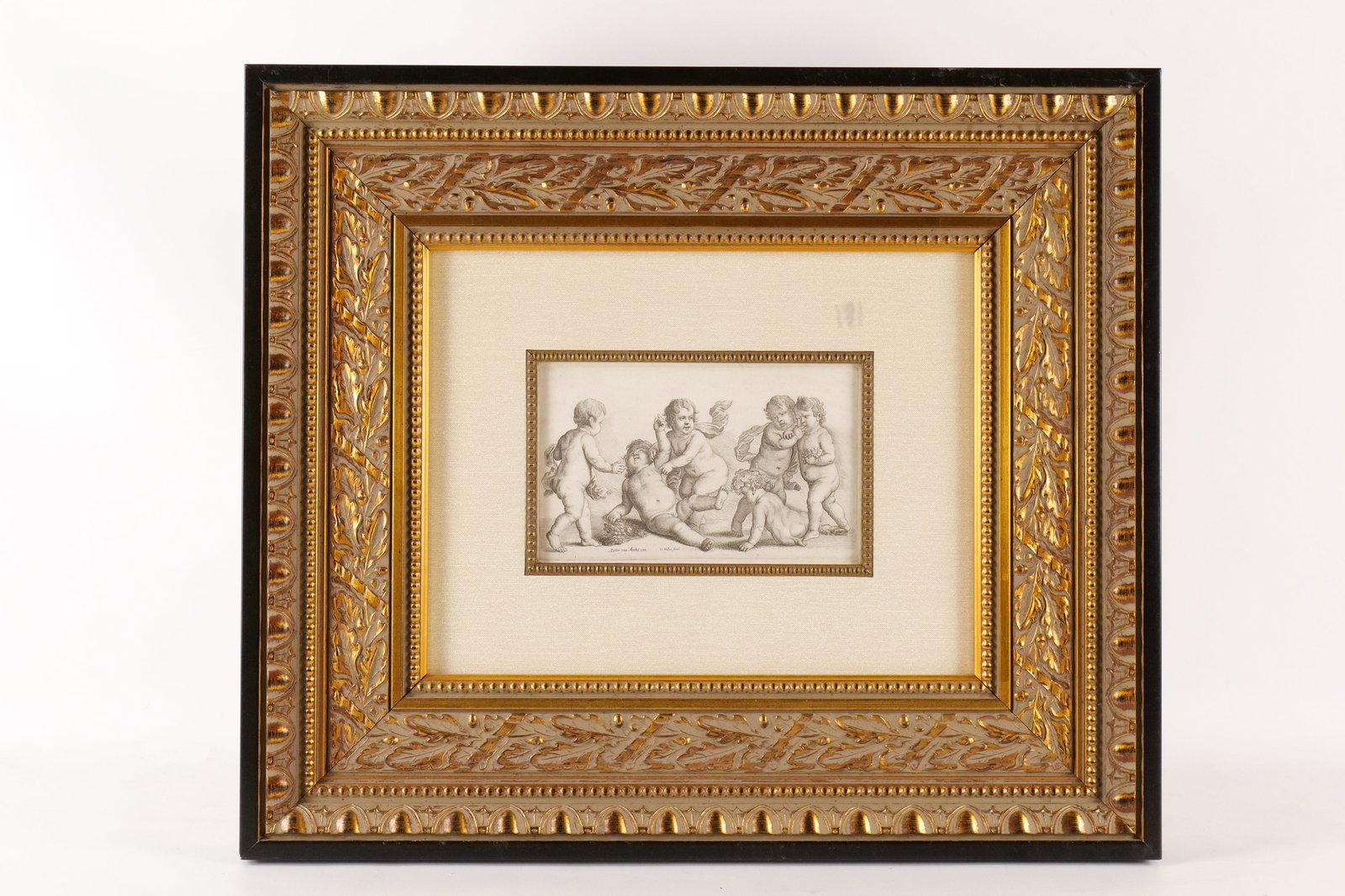 Framed Etching by Wenceslaus Hollar - "Five Boys and a Satyr" (1 of 10)