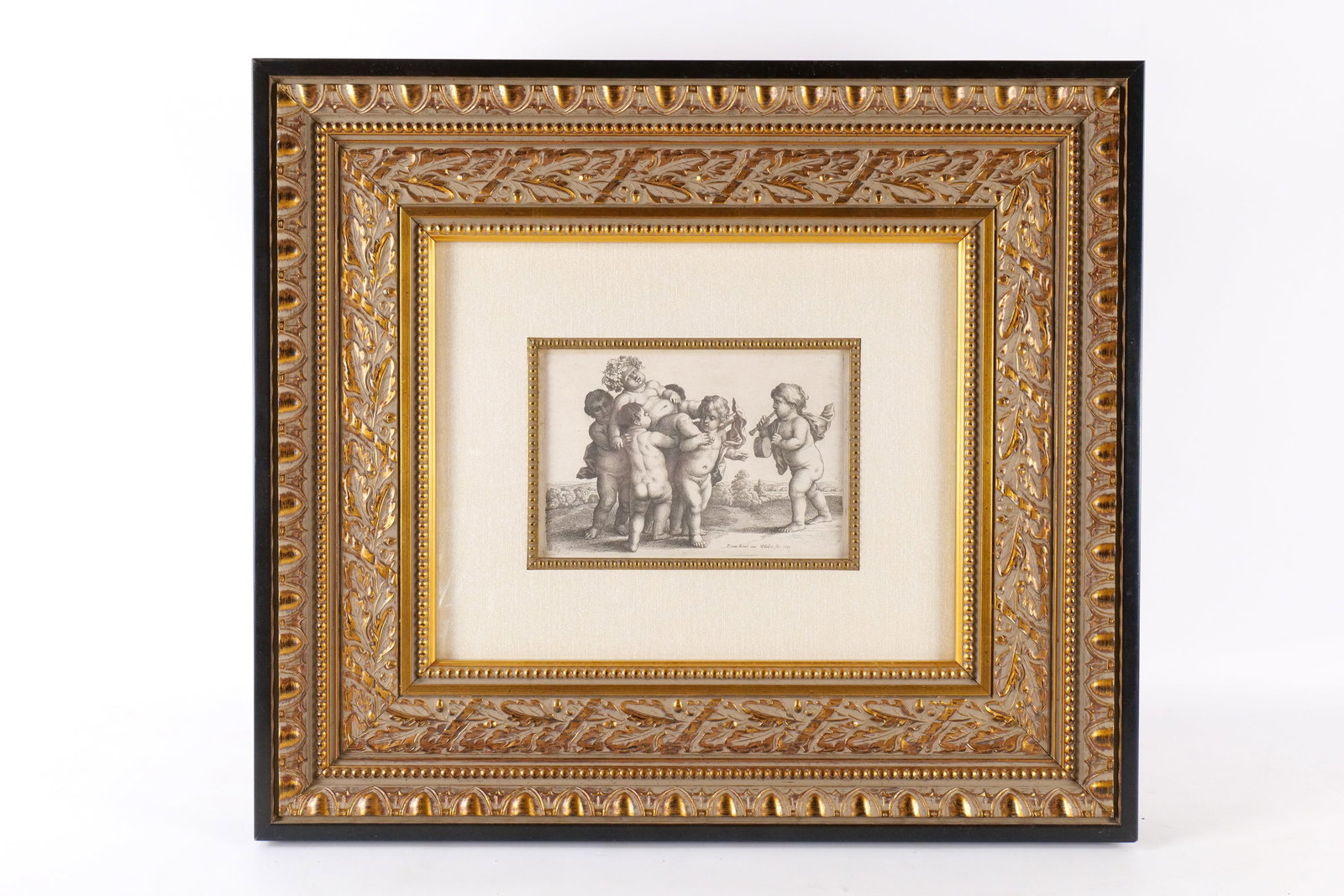 Framed Etching by Wenceslaus Hollar - "Six Boys" (1 of 9)