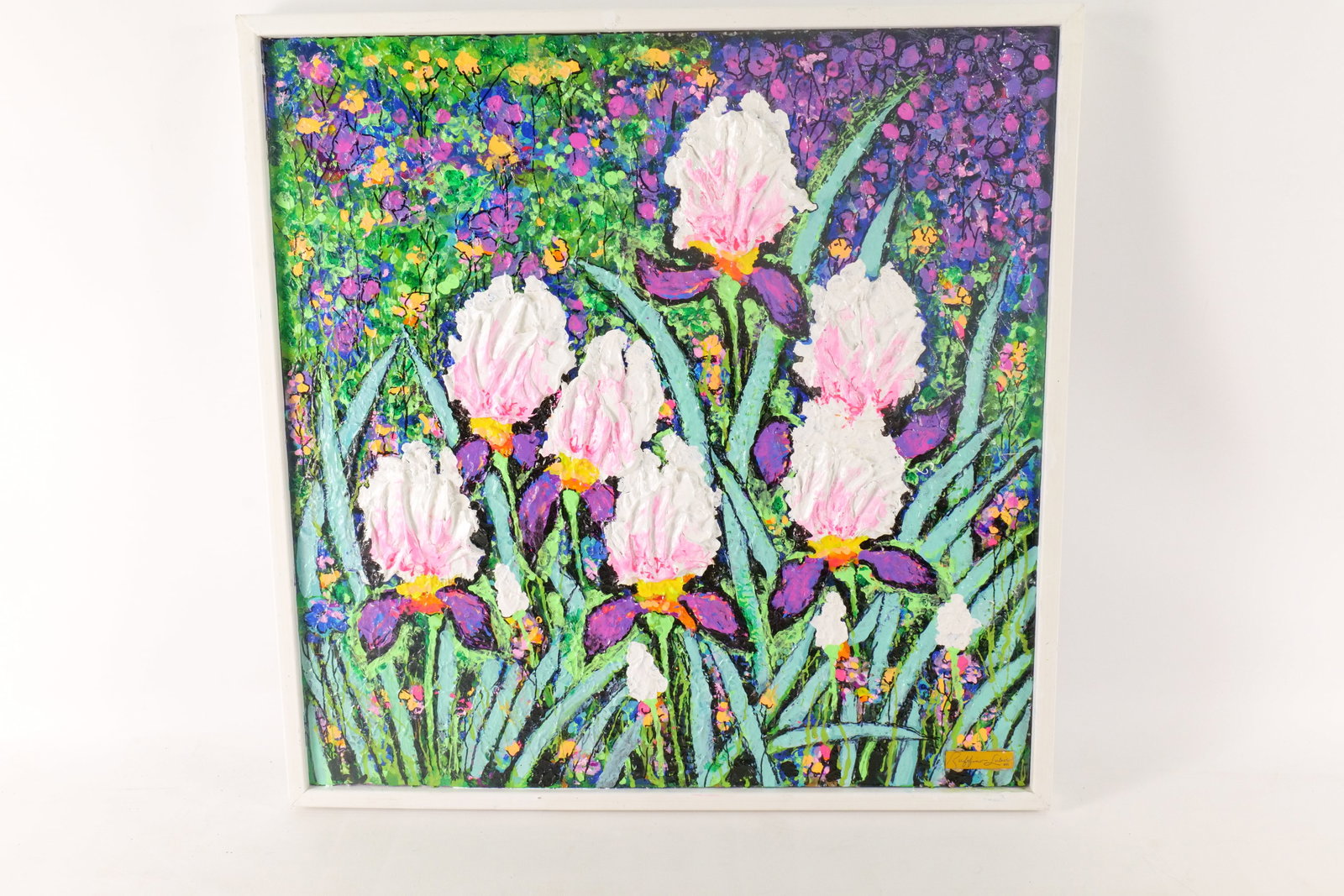 Ruffino Lubis NYC Original Mixed Media Textured Painting - Irises (1 of 9)