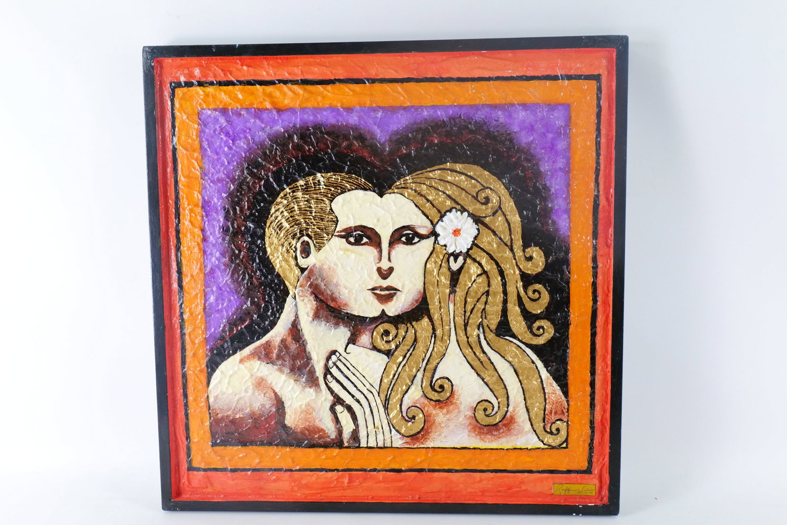 Ruffino Lubis NYC Original Mixed Media Textured Painting - Uni Sex in Art: Ruffino Lubis NYC Original Mixed Media Textured Painting. Entitled "Uni Sex in Art" Signed and Dated 2026 on back. Heavy Texture. Has nameplate on bottom. Framed. Painted on Art Board. Measures 25.25"