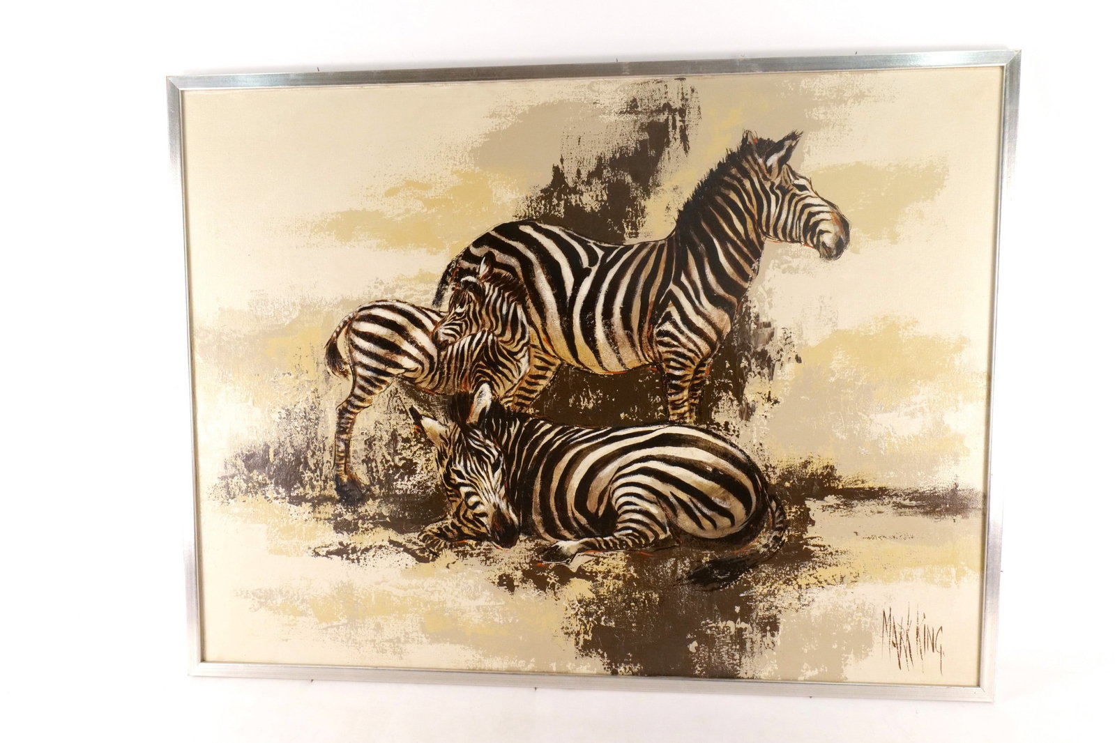 Original Oil on Canvas by Mark King - Zebra Trio (1 of 8)