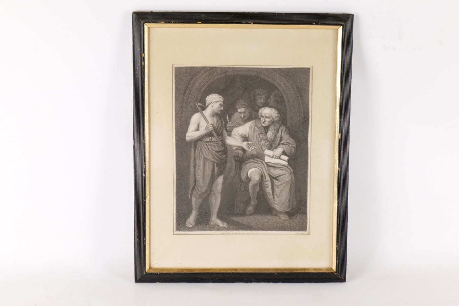 Antique 18th Century Engraving - "The Captive": Antique 18th Century Engraving. Entitled "The Captive". After John Opie R.A. Published March 25th 1793 by Thomas Macklin, Fleet Street London. Frame AS-Found. Measures 20" tall x 16" wide. All invoice