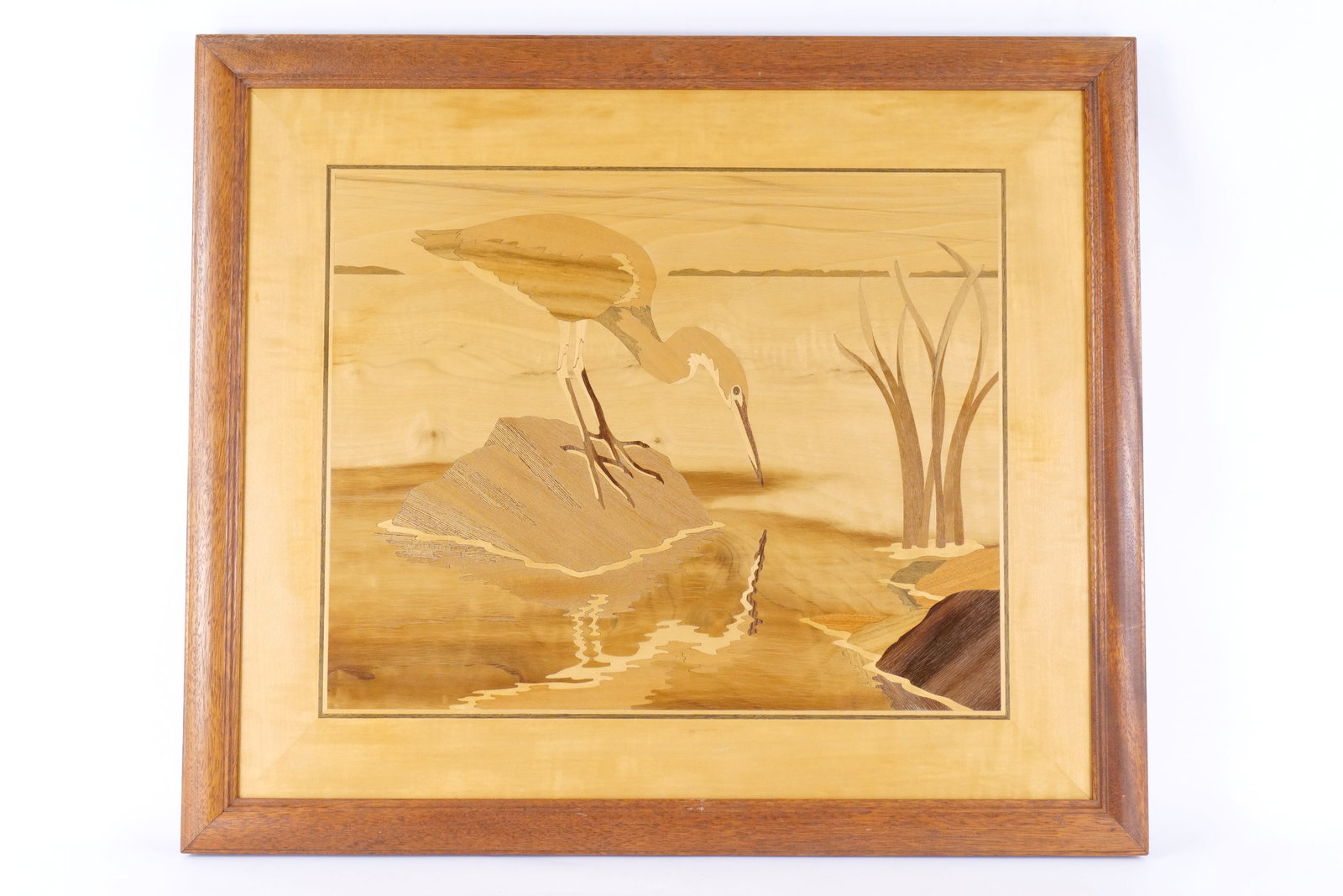 Framed Inlaid Portrait of Tri-Colored Heron (1 of 9)