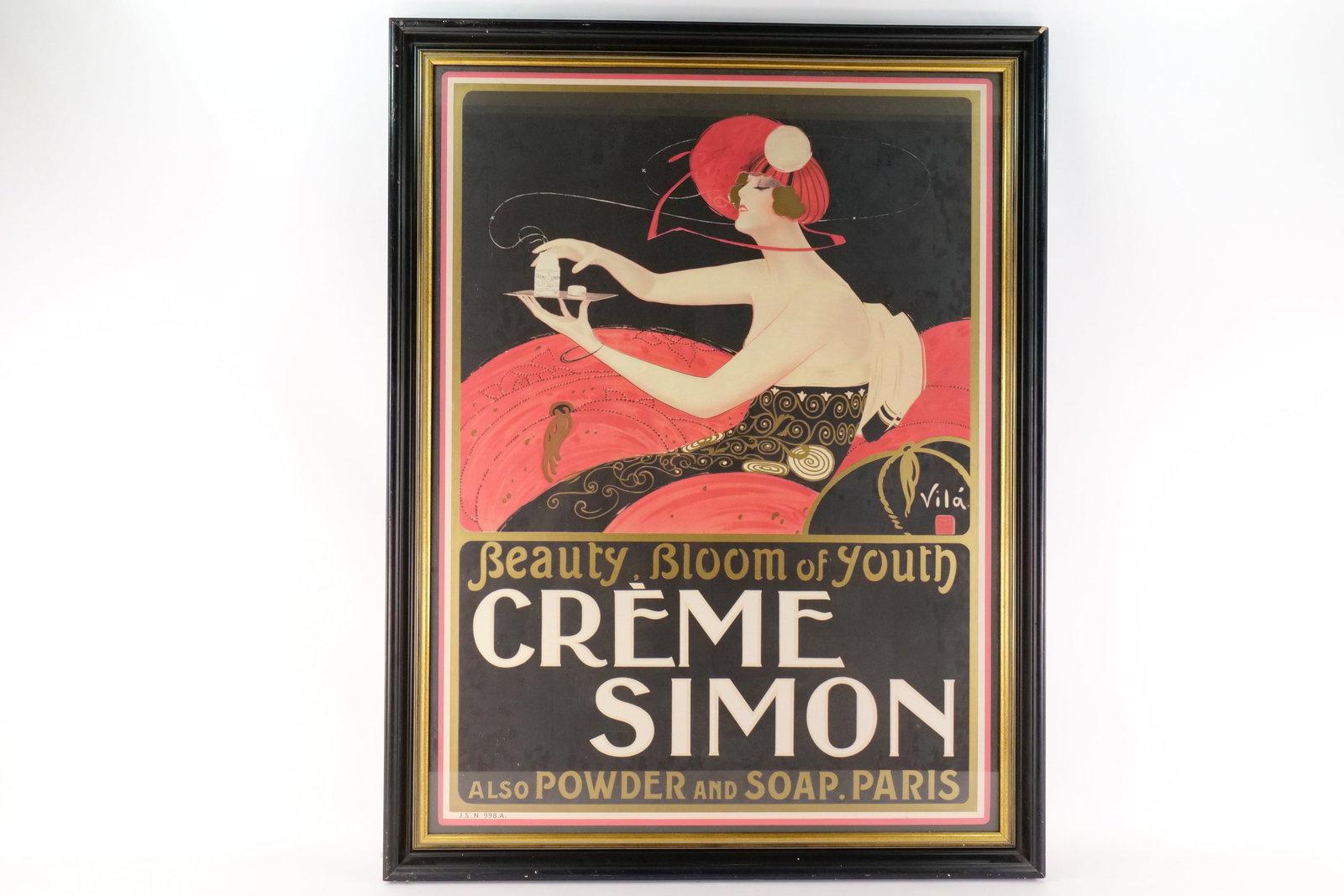 Oversized Creme Simon "Beauty, Bloom of Youth" Art Deco Poster (1 of 12)