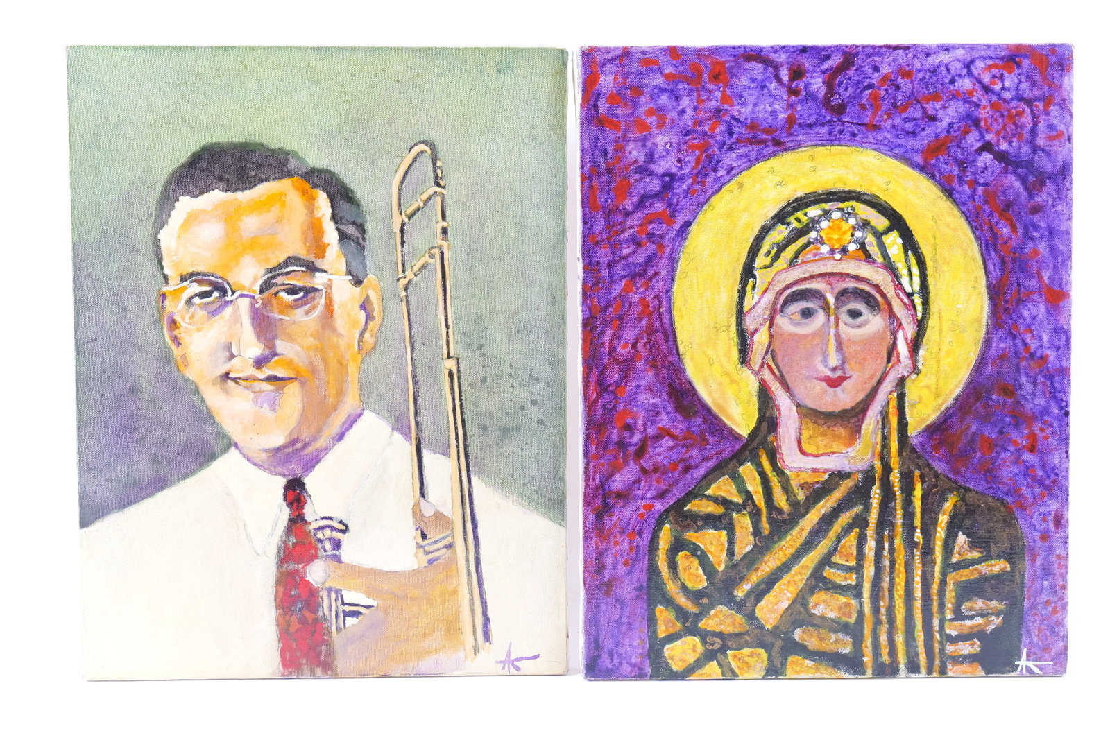 Lot of 2 Oil on Canvas Paintings by Alex Krakhmalikov (1 of 18)