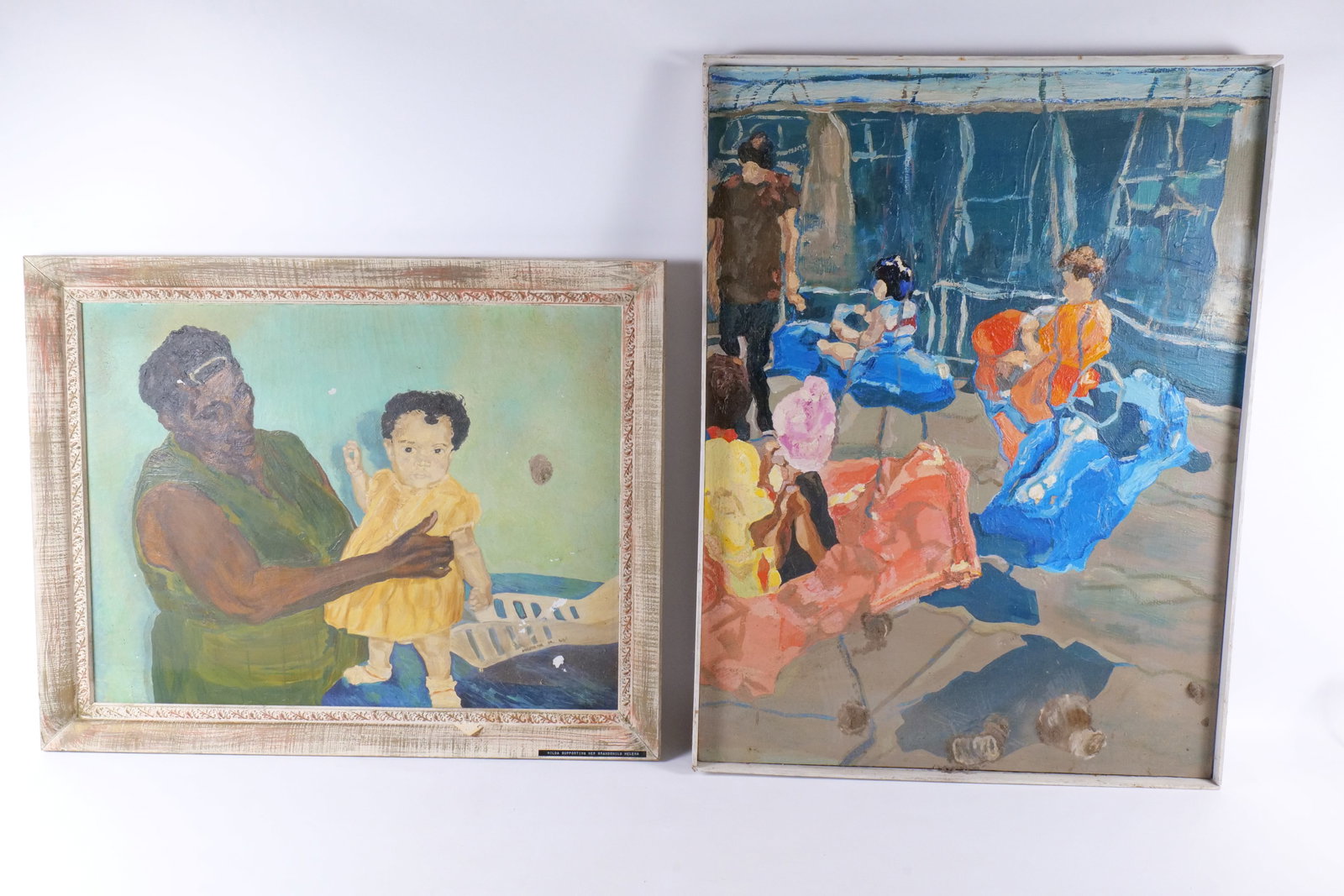 Lot of 2 Original Acrylic on Canvas by Marilyn Mark (1 of 19)