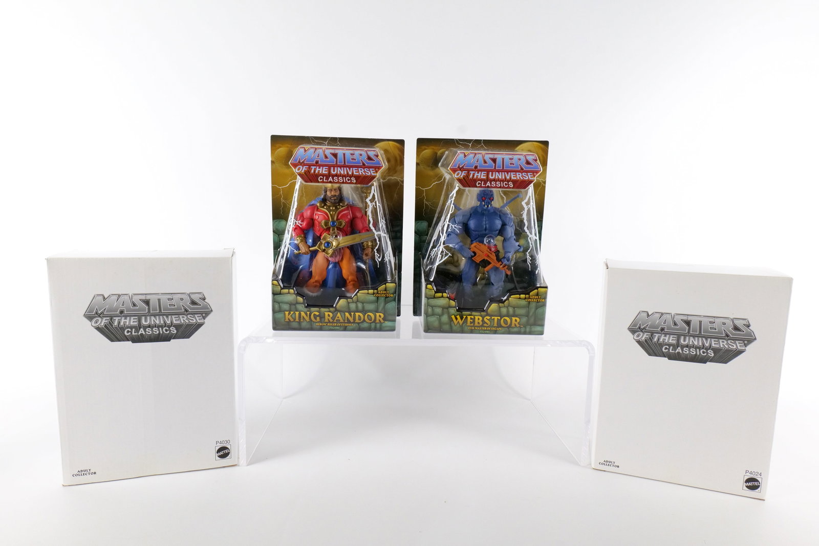 Lot of 2 Masters of the Universe Classics Action Figures: Lot of 2 Masters of the Universe Classics Action Figures. MOTU. Including Webstor and King Randor. Both New in Package - Both come with the white outer boxes. Made by Mattel - 2009. All invoices must 