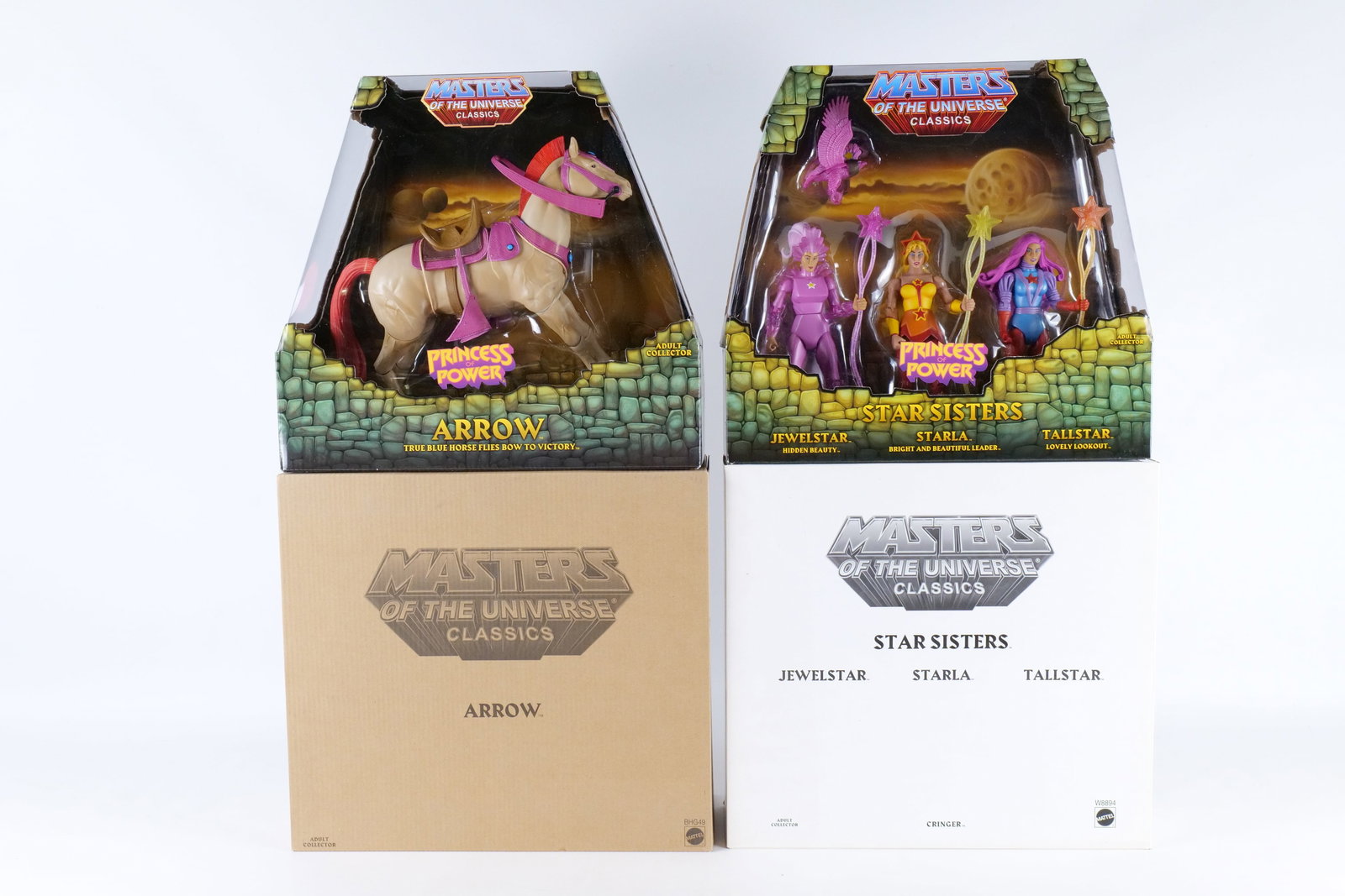 Lot of Masters of the Universe Princess of Power Action Figures: Lot of Masters of the Universe Princess of Power Action Figures - MOTU. Including Star Sisters 3 Pack - Jewelster, Starla, & Tallstar and Arrow. Mattel - Matty Collector 2011/2014. Both sealed in pack