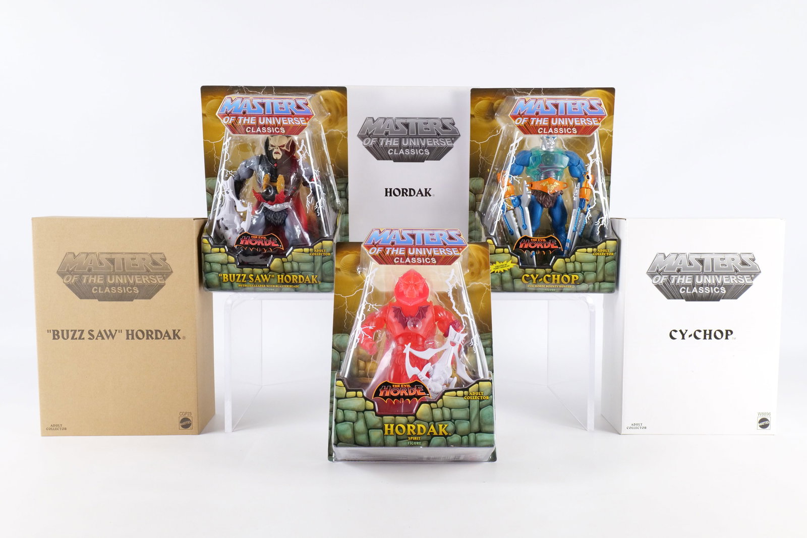 Lot of 3 Masters of the Universe The Evil Horde Action Figures: Lot of 3 Masters of the Universe The Evil Horde Action Figures - MOTU. Including Cy-Chop, Hordak Spirit, and "Buzz Saw" Hordak. Mattel - Matty Collector 2012/2013/2015. All sealed in package and comes