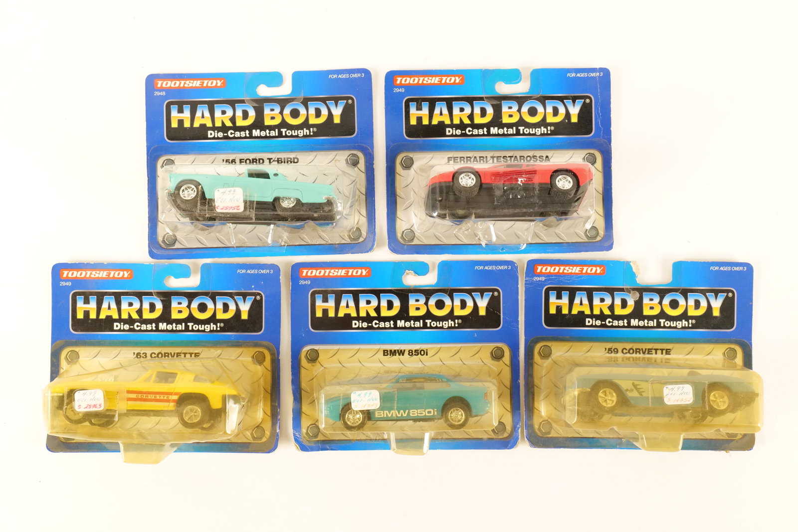 Lot of 5 Tootsietoy Hard Body Diecast Cars: Lot of 5 Tootsietoy Hard Body Diecast Cars. All sealed in package. The package has wear. All invoices must be paid within 24 hours of the sale. We offer multiple shipping options, please read the ship