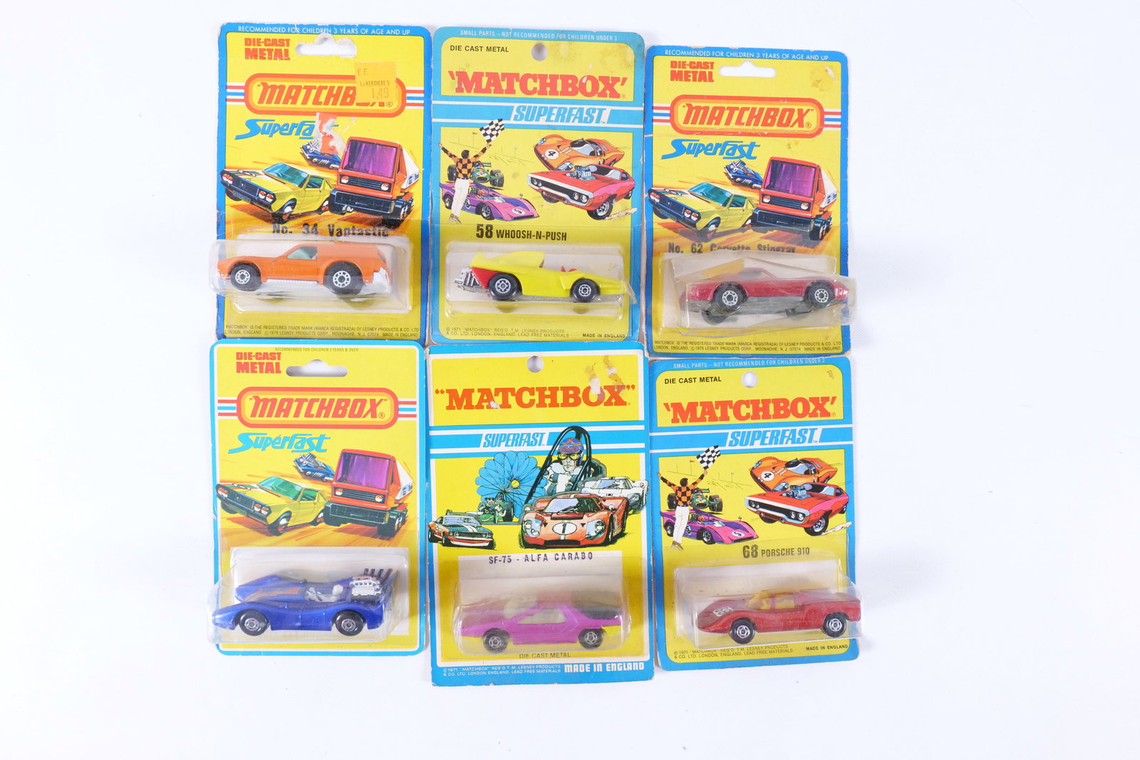 Lot of 6 Vintage Matchbox Superfast Cars (1 of 14)