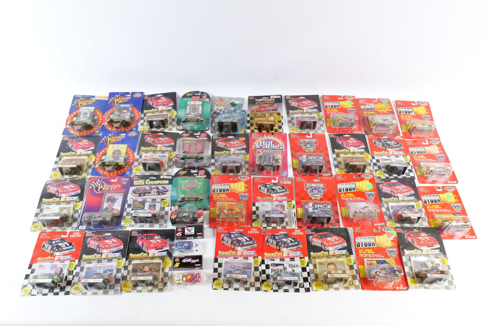 Lot of Racing Champions and Winners Circle NASCAR Diecast: Lot of Racing Champions and Winners Circle NASCAR Diecast. Most are early 1990's. Including Stock Car, Stock Rods and More. All sealed in package. Package has some wear. All invoices must be paid with