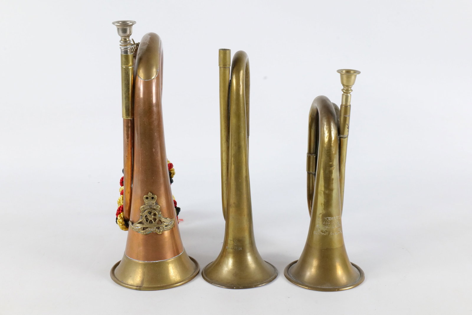 Trio of Vintage Military Bugles (1 of 18)