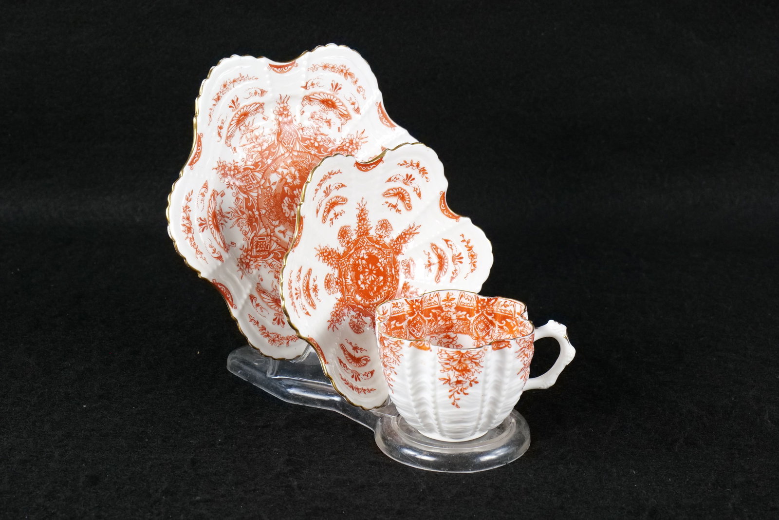 Antique 1890 Wileman & Co. "Paradise" Teacup Trio: Antique 1890 Wileman & Co. "Paradise" Teacup Trio - Pre Shelley. Circa 1890-1891. #4317. Daisy Shape. This Shelley Collection came from the Judy and Jerry Silverman Collection. Most of the collection 