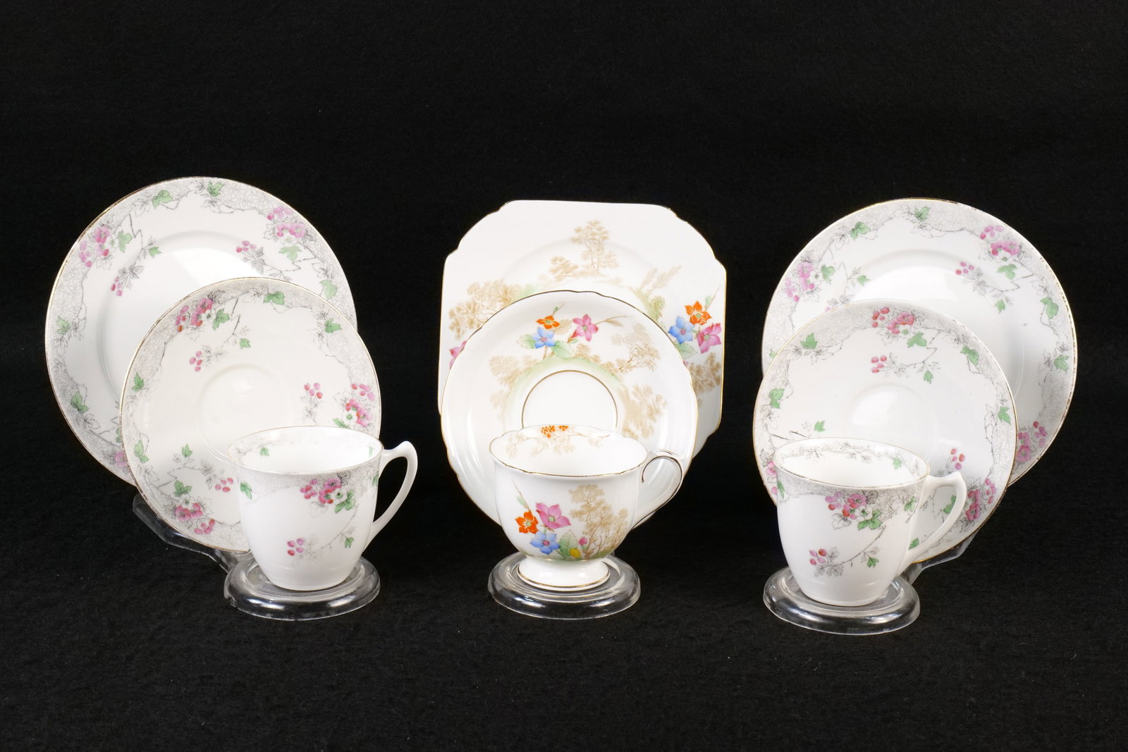 Lot of 3 Vintage Shelley Teacup Trios (1 of 20)