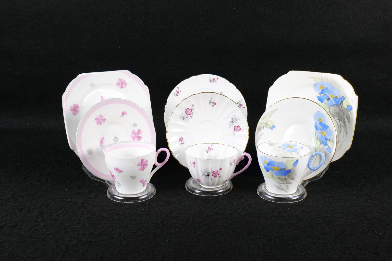 Lot of 3 Vintage Shelley Floral Tea Trio Sets (1 of 17)