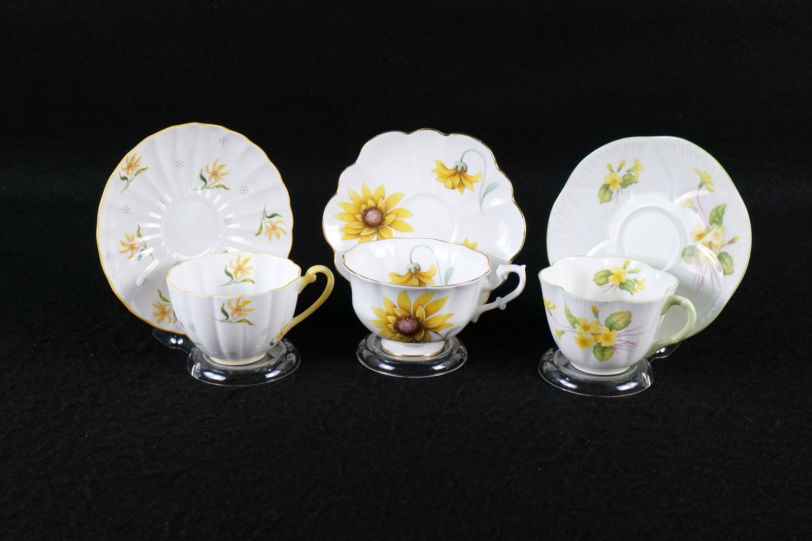 Lot of 3 Vintage Shelley Tea Sets and Saucers (1 of 19)