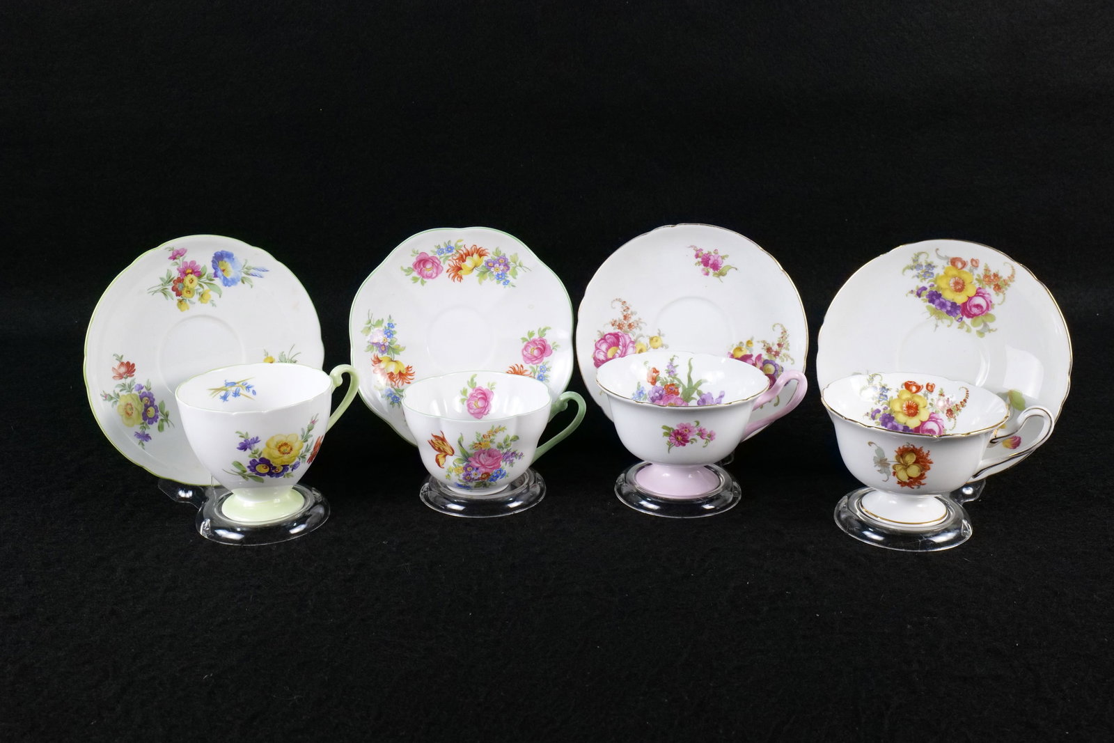Lot of 4 Shelley Bone China Floral Tea Cup and Saucer Sets (1 of 19)