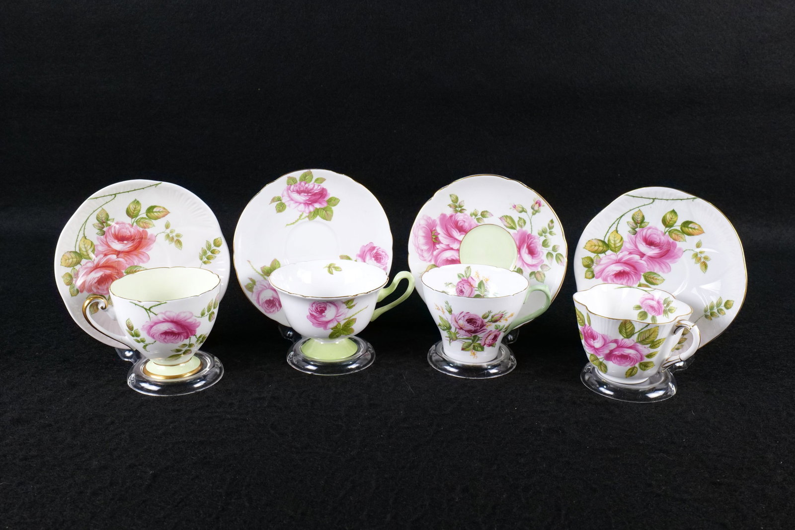 Lot of 4 Shelley Rose Teacups and Saucers (1 of 19)