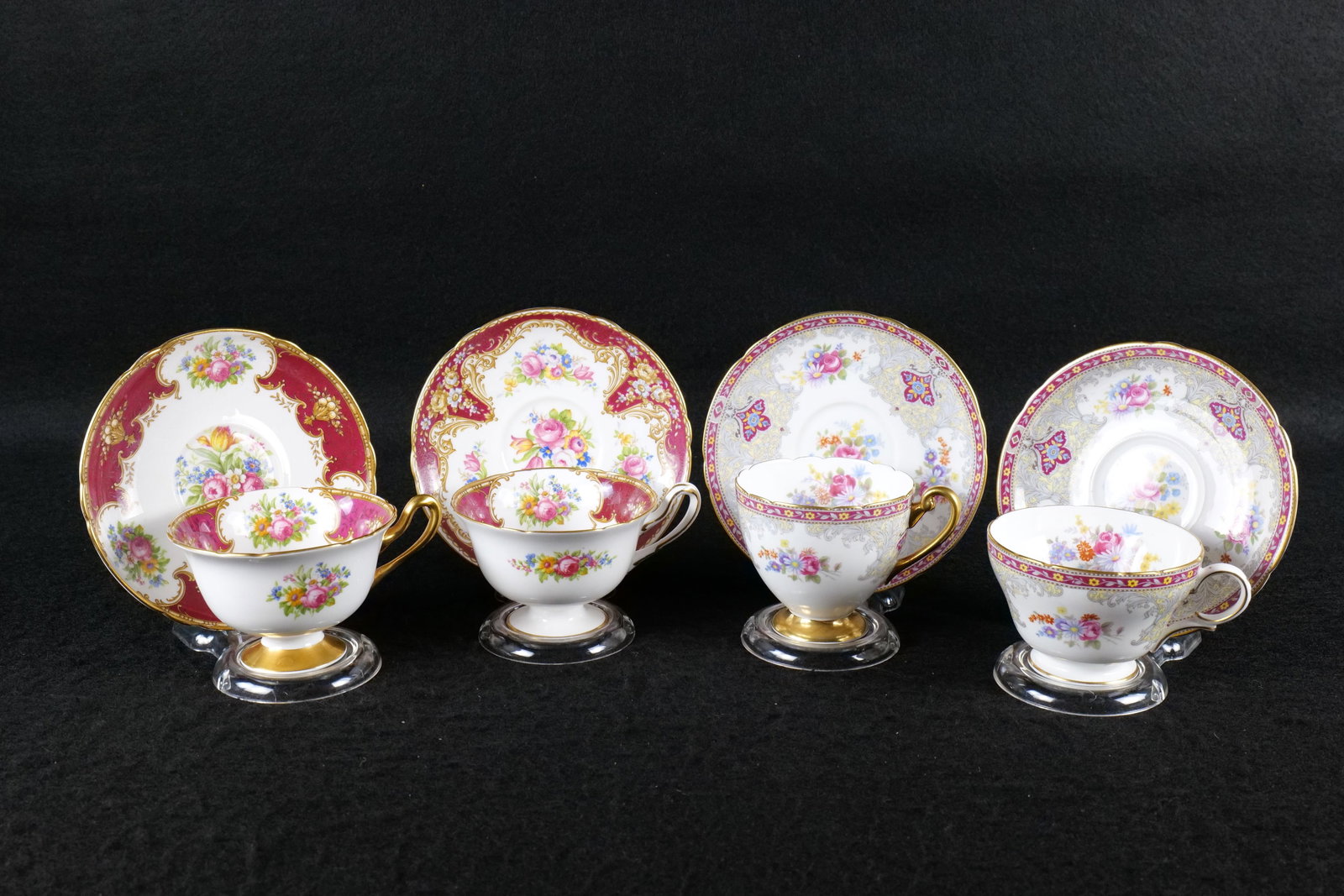 Lot of 4 Shelley Teacups and Saucer Sets (1 of 18)