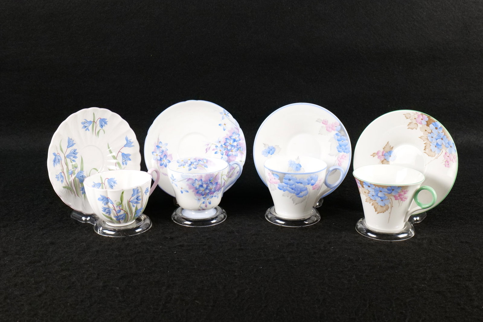 Lot of 4 Shelley Teacups and Saucers (1 of 19)