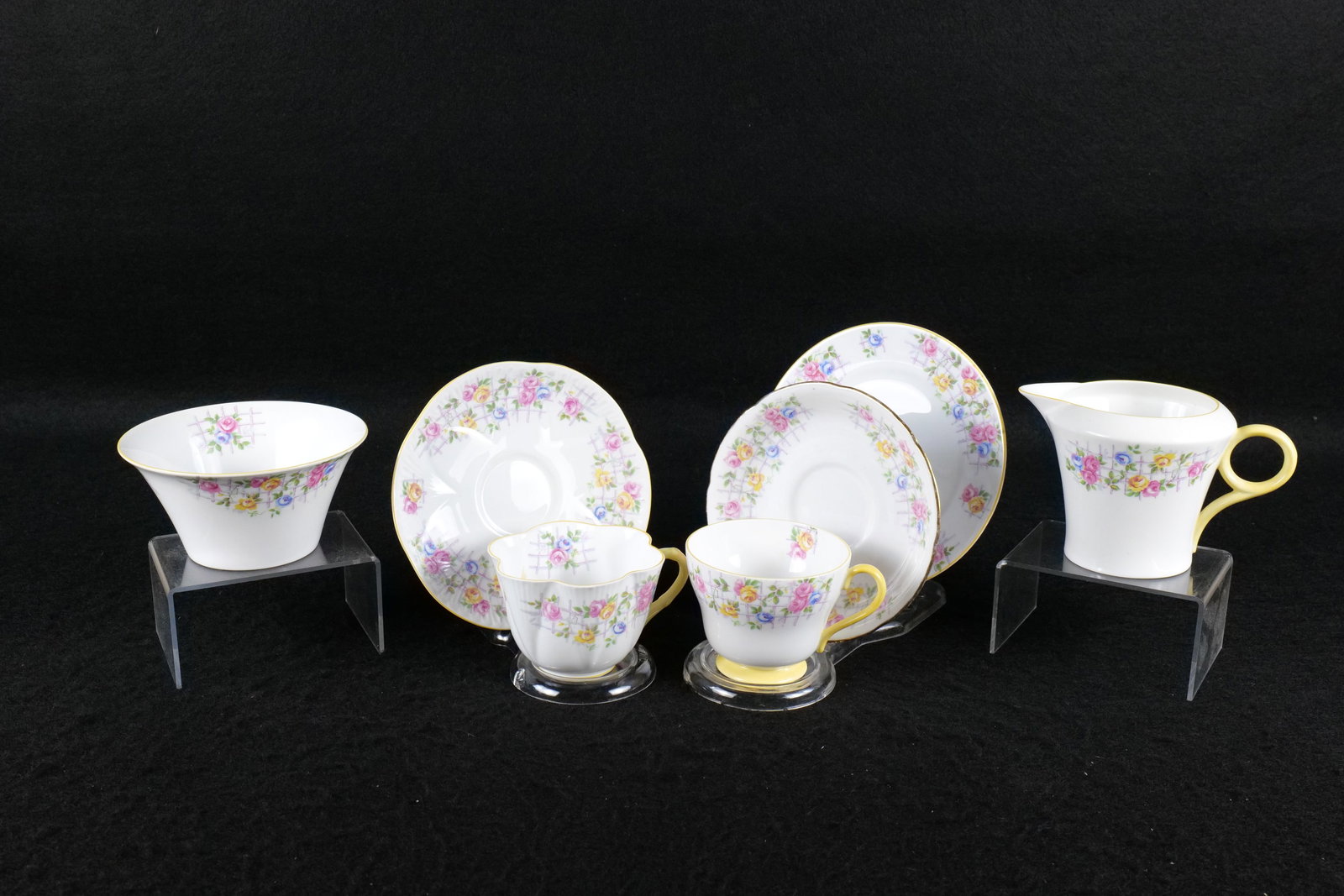 Lot of Shelley Bone China "Rose Trellis" Tea ware Items (1 of 19)