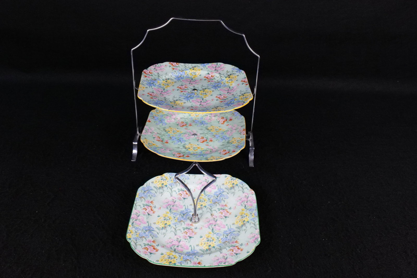 Lot of 2 Shelley "Melody" Chintz Cake Plates (1 of 8)