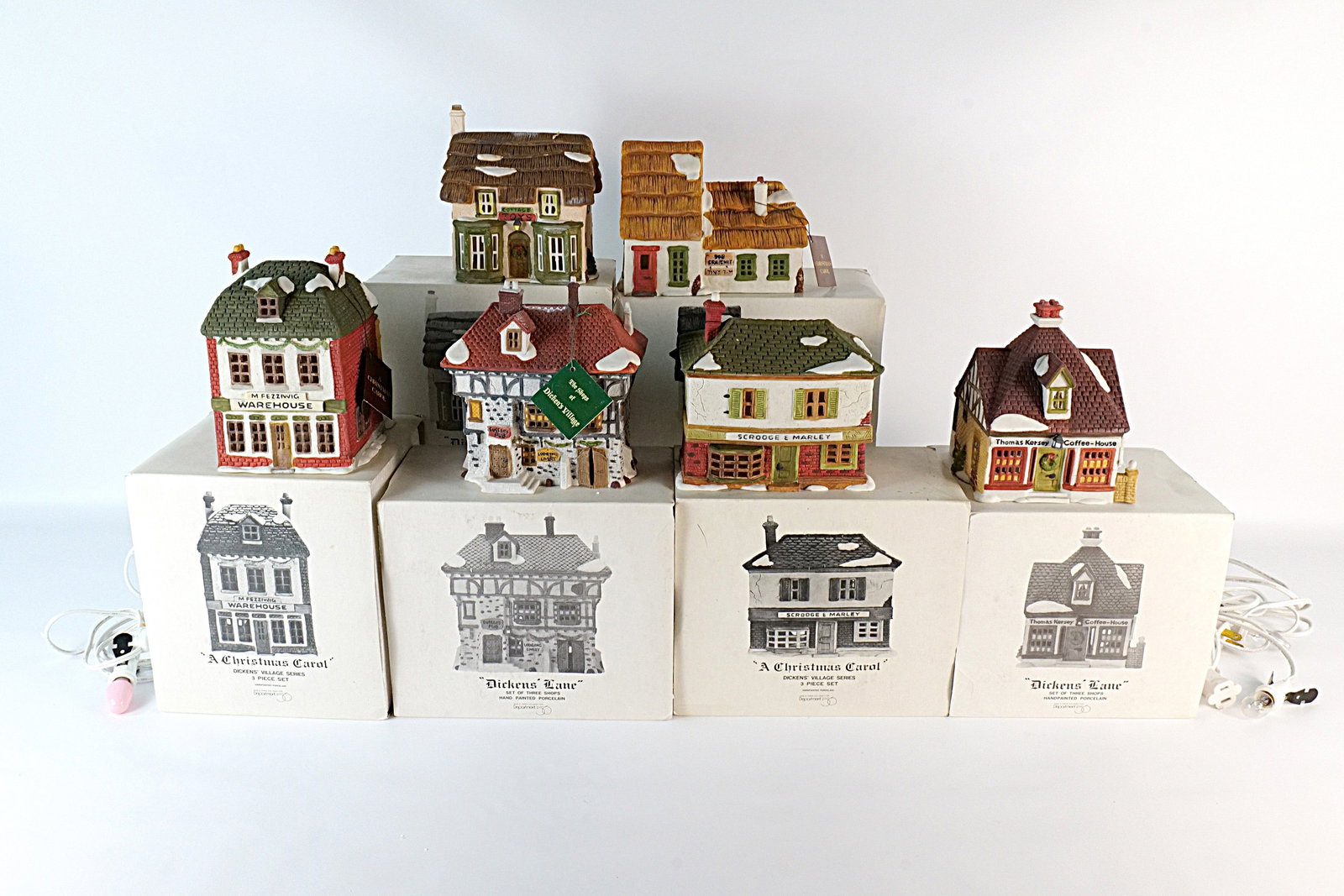 Lot of 6 Department 56 Dickens Village Houses - Dickens' Lane and Christmas Carol (1 of 17)