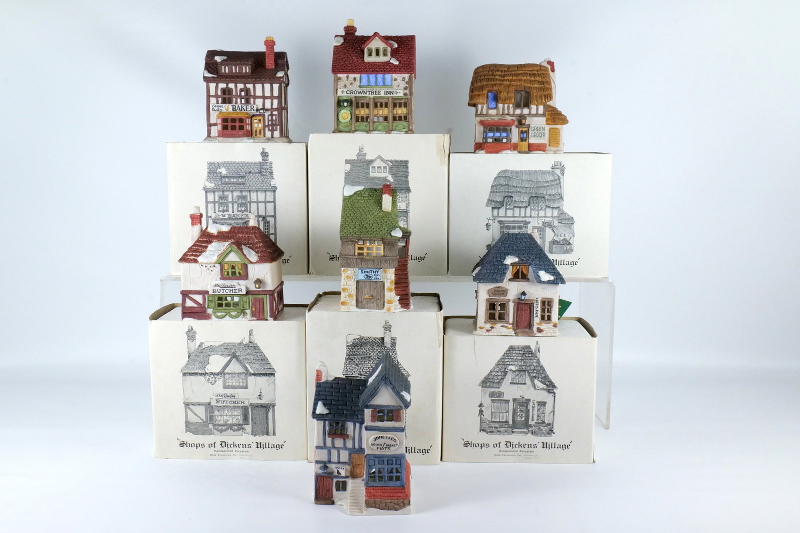 Dept. 56 "Shops of Dickens'' Village" Lot of 7 Houses (1 of 14)