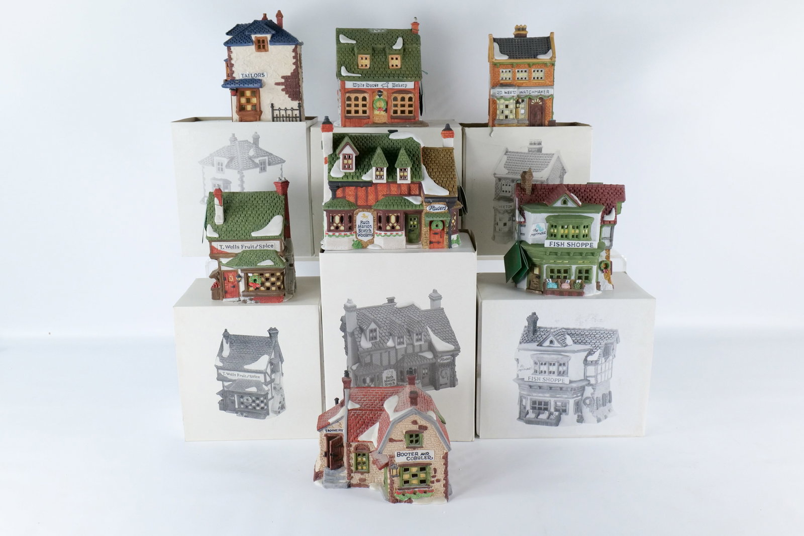 Lot of 7 Dept. 56 Dickens Village Shops (1 of 12)