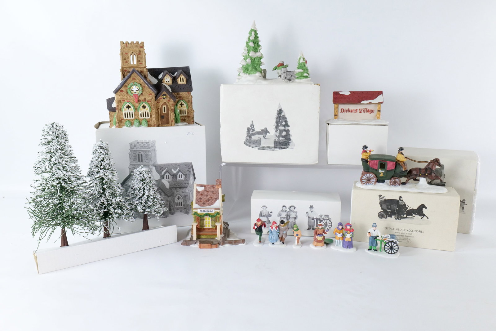 Lot of 7 Dept. 56 Dickens Village Houses and Accessories (1 of 20)
