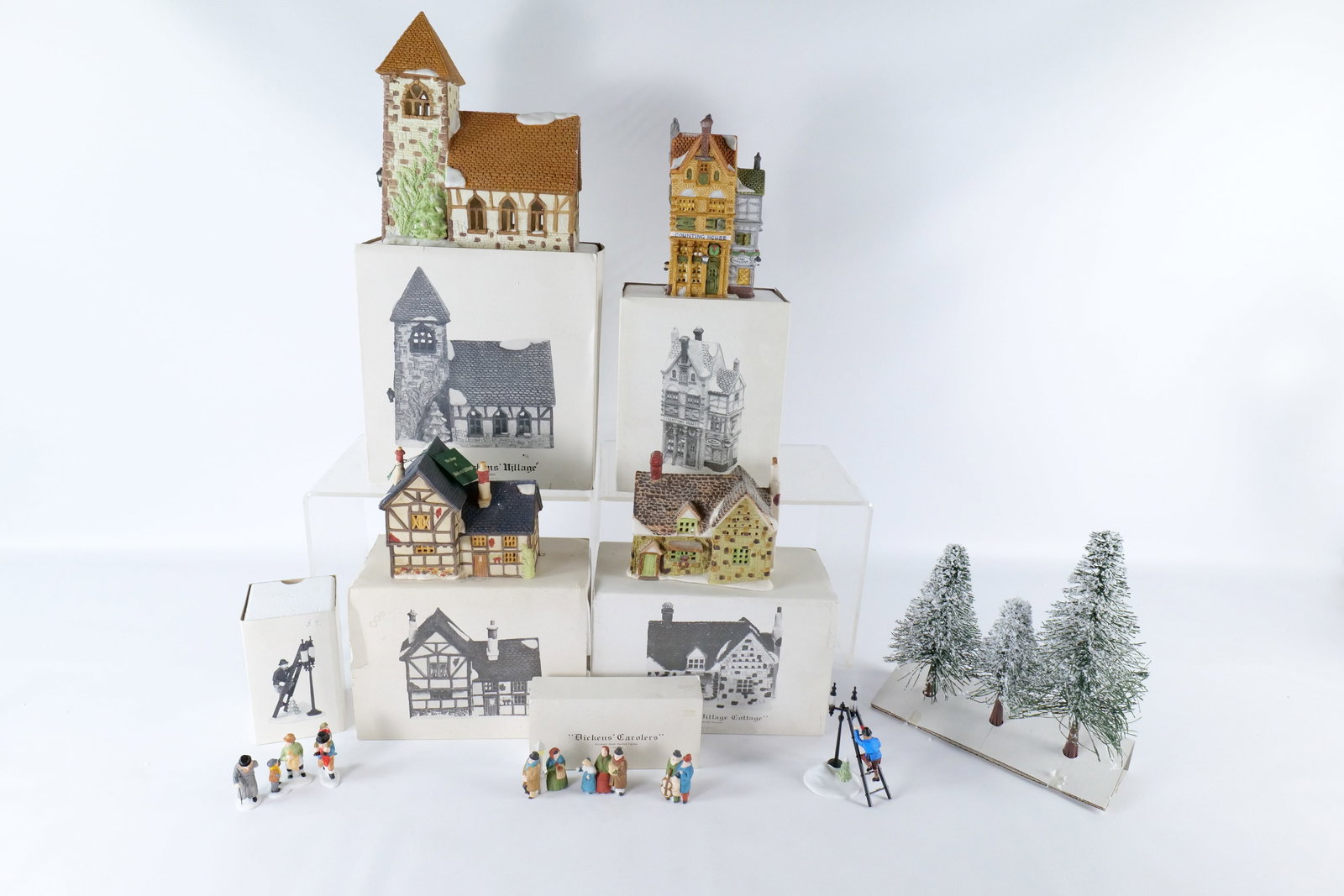 Lot of 8 Dept. 56 Dickens Village Houses and Accessories (1 of 17)