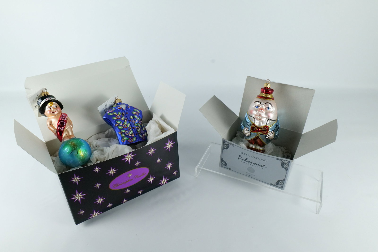 Lot of 3 Blown Glass Ornaments (1 of 10)
