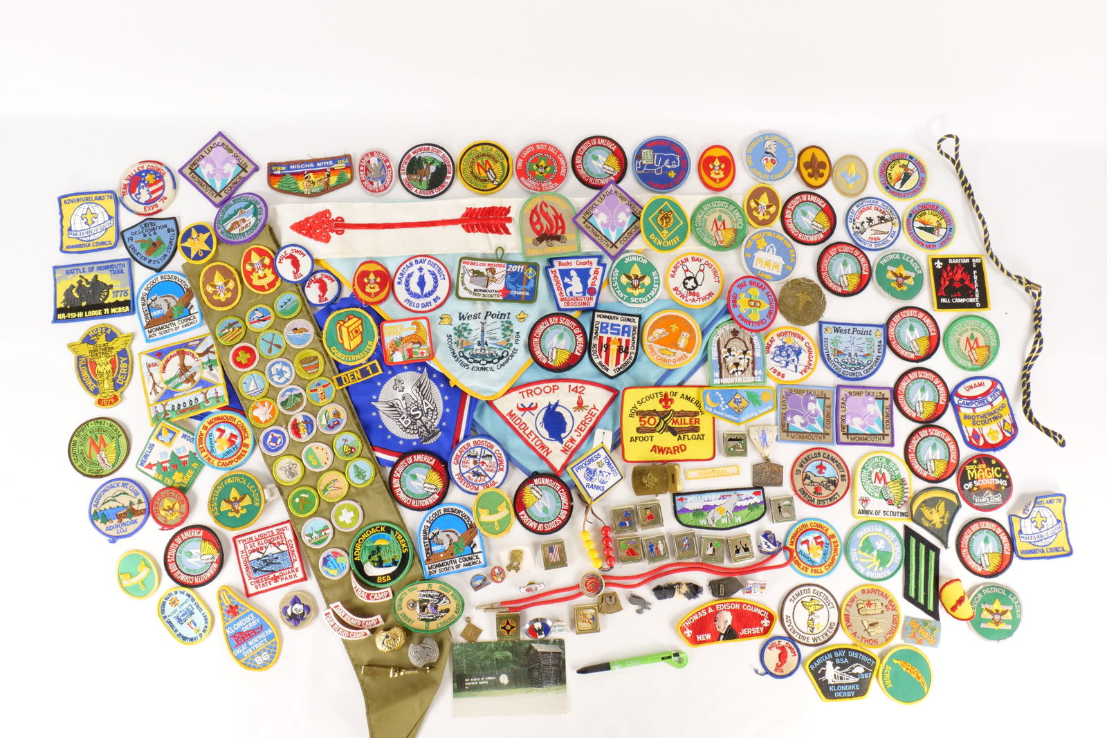 Lot of Boy Scout Memorabilia: Lot of Boy Scout Memorabilia. Including Pouches, Sash, Neckerchief Slides, Boy Scout Neckerchiefs and More. All invoices must be paid within 24 hours of the sale. We offer multiple shipping options, p