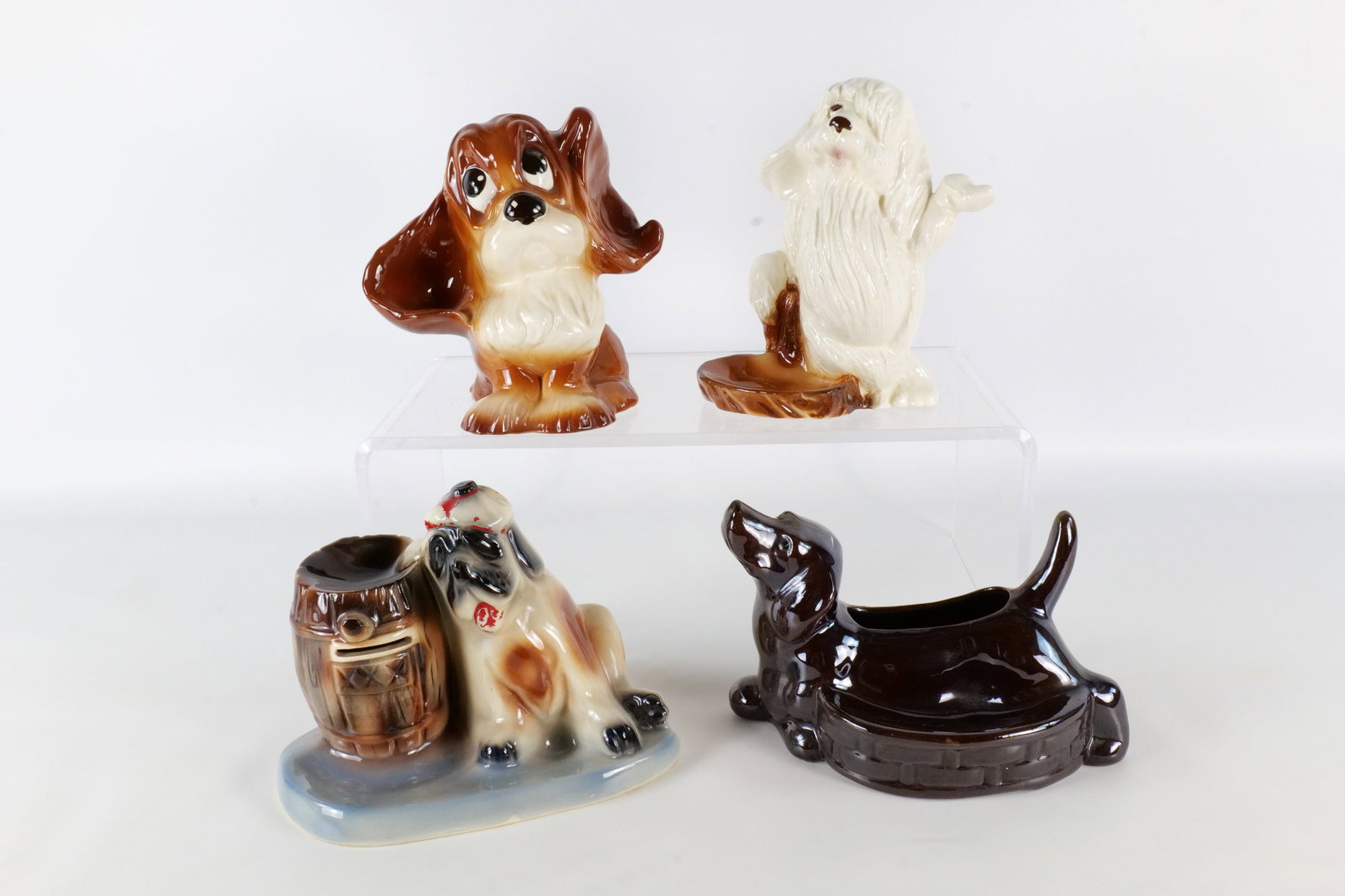 Lot of 4 Ceramic Dog Valet Trays/Trinket Holders/Small Planters (1 of 16)