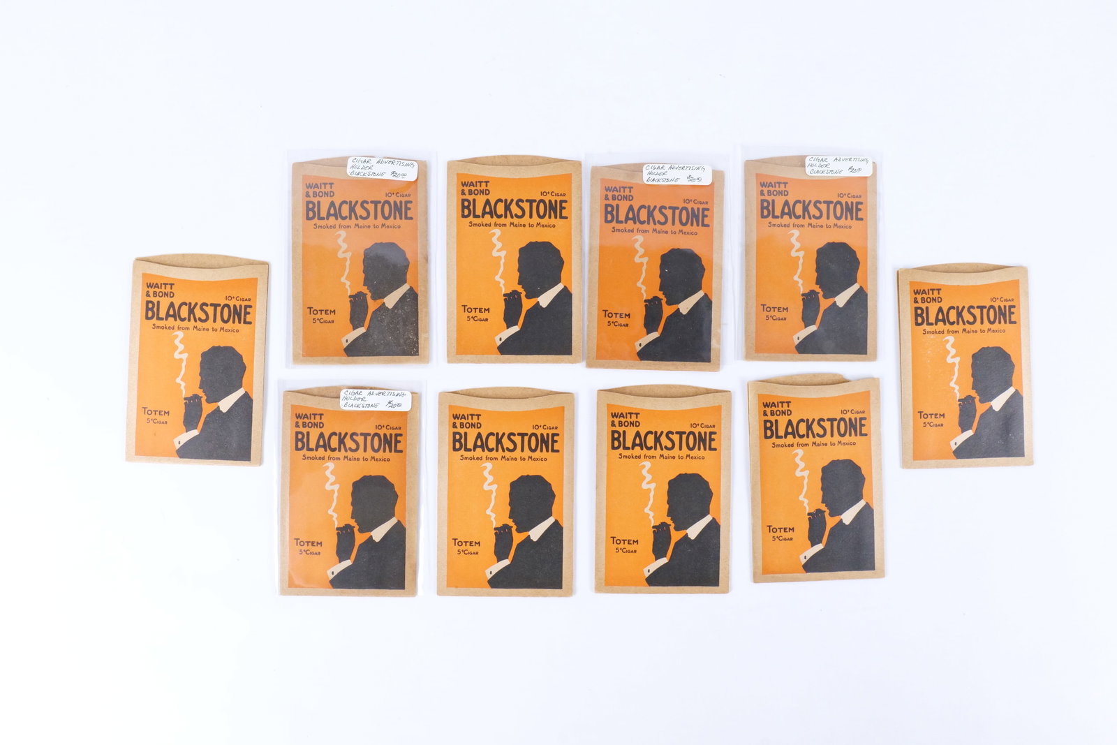 Lot of 10 Waitt & Bond "Blackstone" Cigar Advertising Pouches (1 of 9)