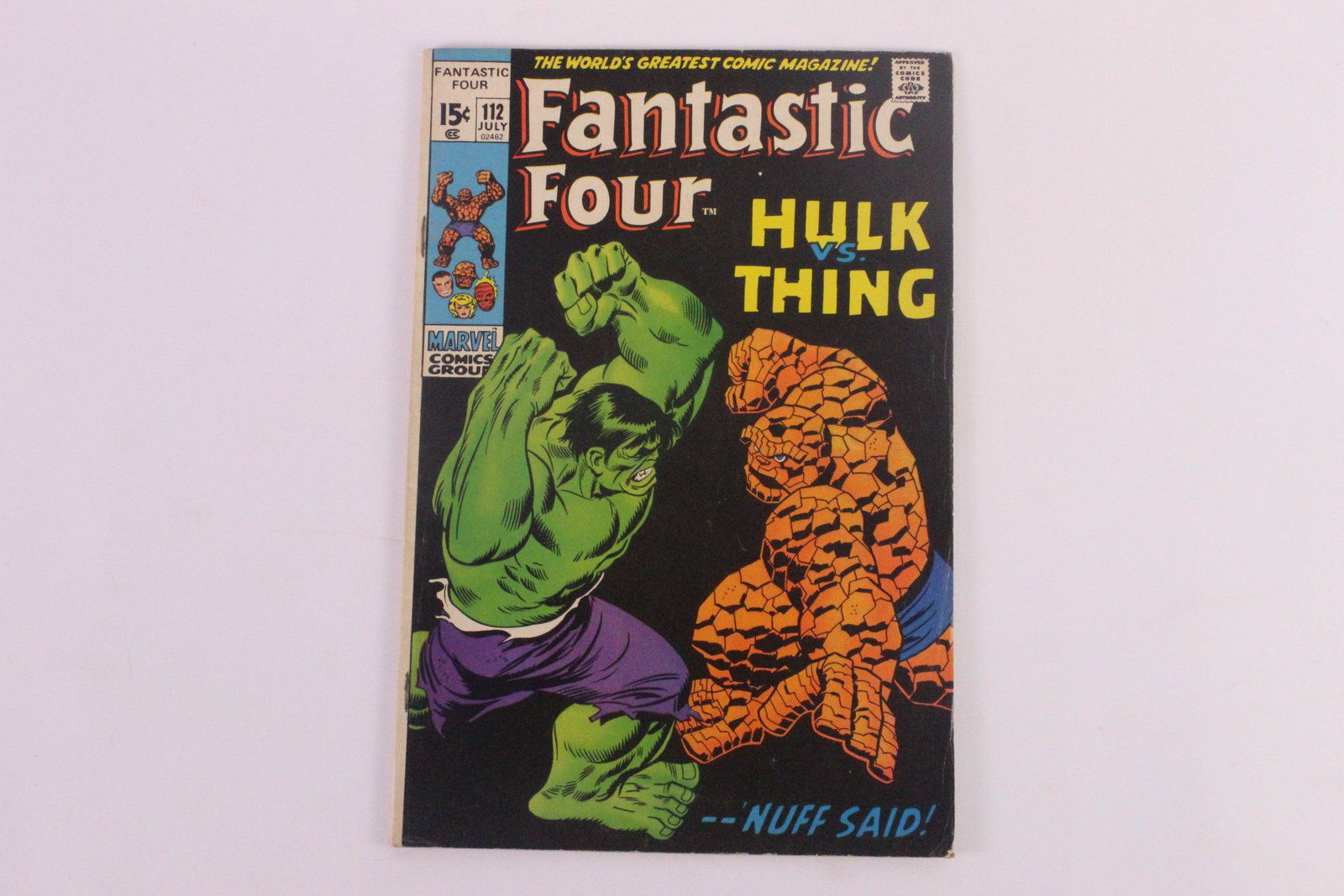 Fantastic Four #112: Fantastic Four #112 – Classic Battle of The Hulk vs. The Thing – Iconic Cover Art by John Buscema. Fine to Fine+. All invoices must be paid within 24 hours of the sale. We offer multiple shipping 