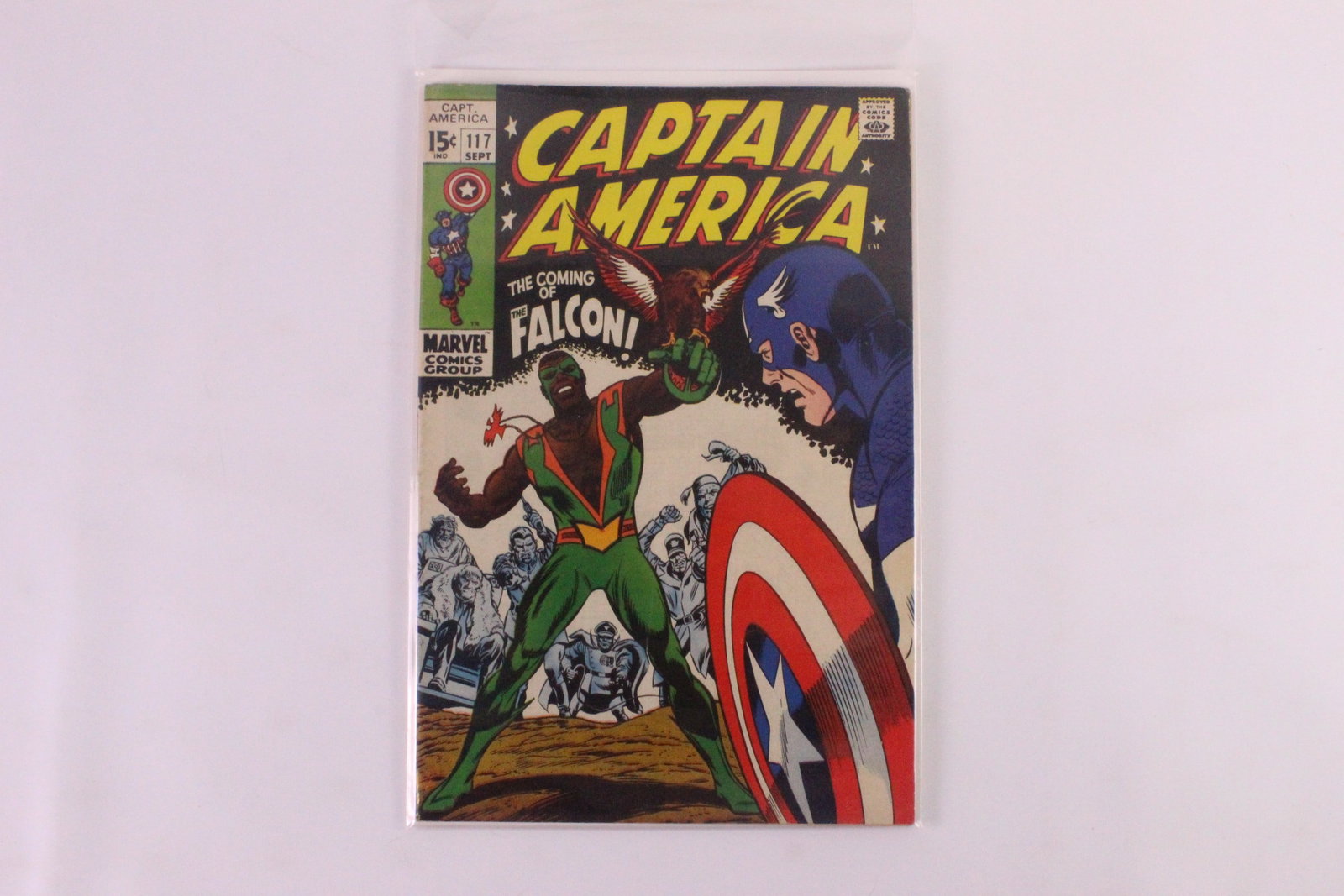 Captain America #117: Captain America #117. 1st Appearance of Falcon who is the 1st African American Super Hero in Mainstream Comics. Fine. All invoices must be paid within 24 hours of the sale. We offer multiple shipping 