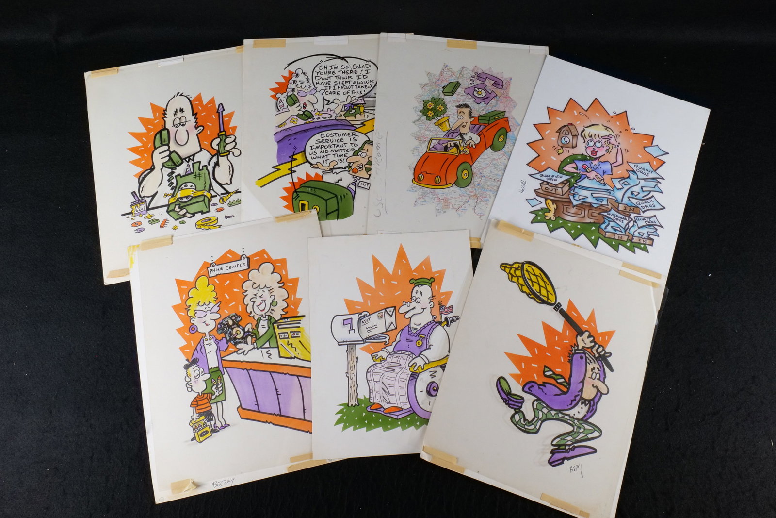 Lot of Original Advertising Illustrative Works and Sketches: Lot of Original Advertising Illustrative Works and Sketches. Nice Color. Most during his time with AT&T. This is the lifetime collection of Ed Berdej. Edward Andrew "Eddy" Berdej was an American graph