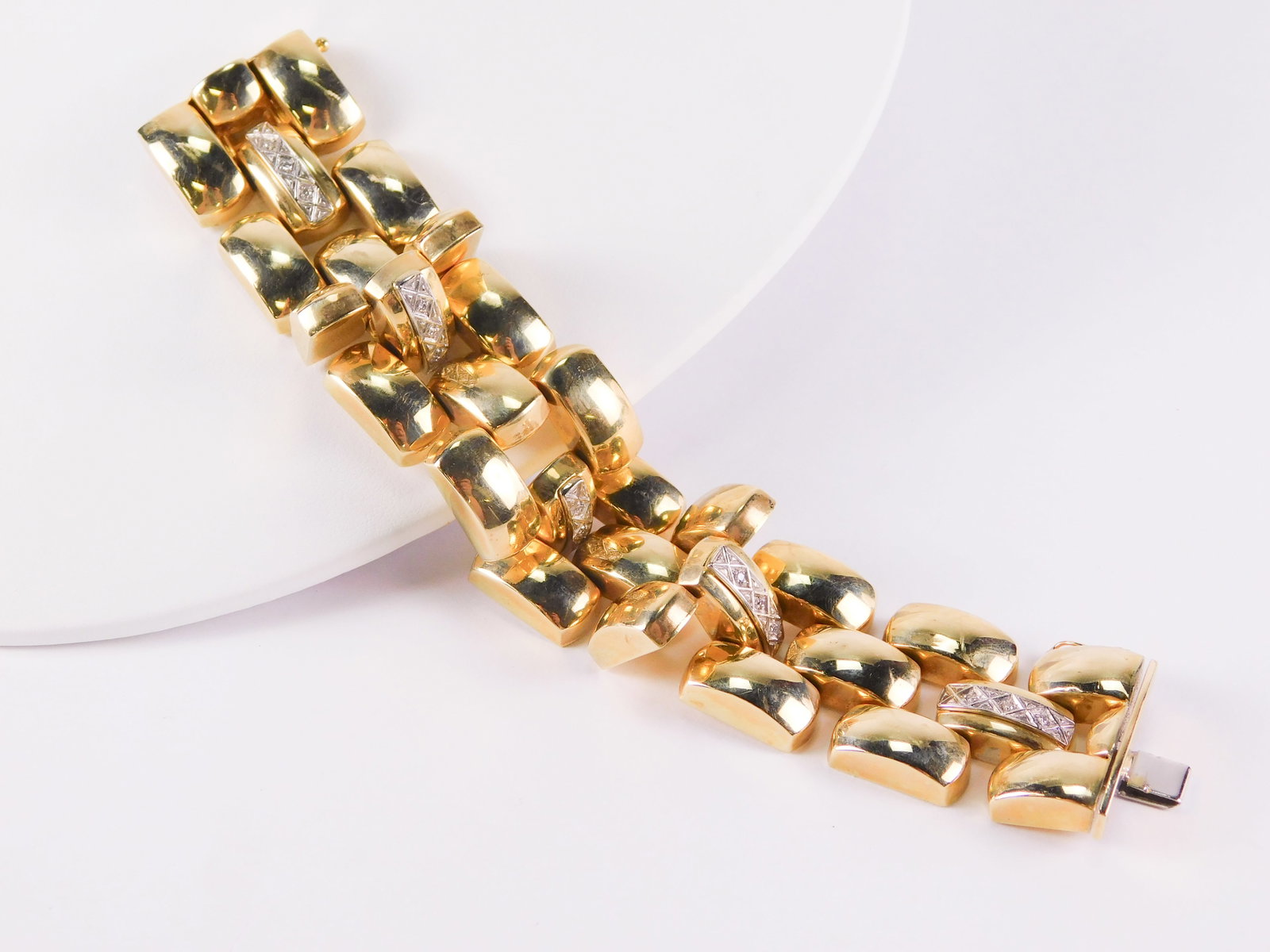 14k and Diamond Panther Link Bracelet (1 of 7)