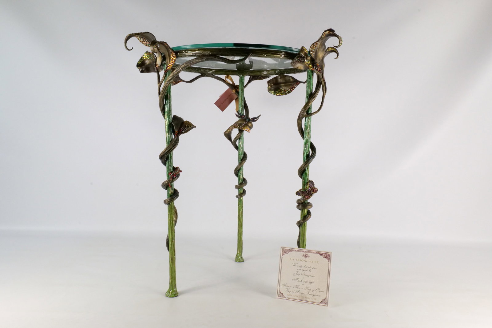 Jay Strongwater Enameled and Jeweld Table - Signed (1 of 20)
