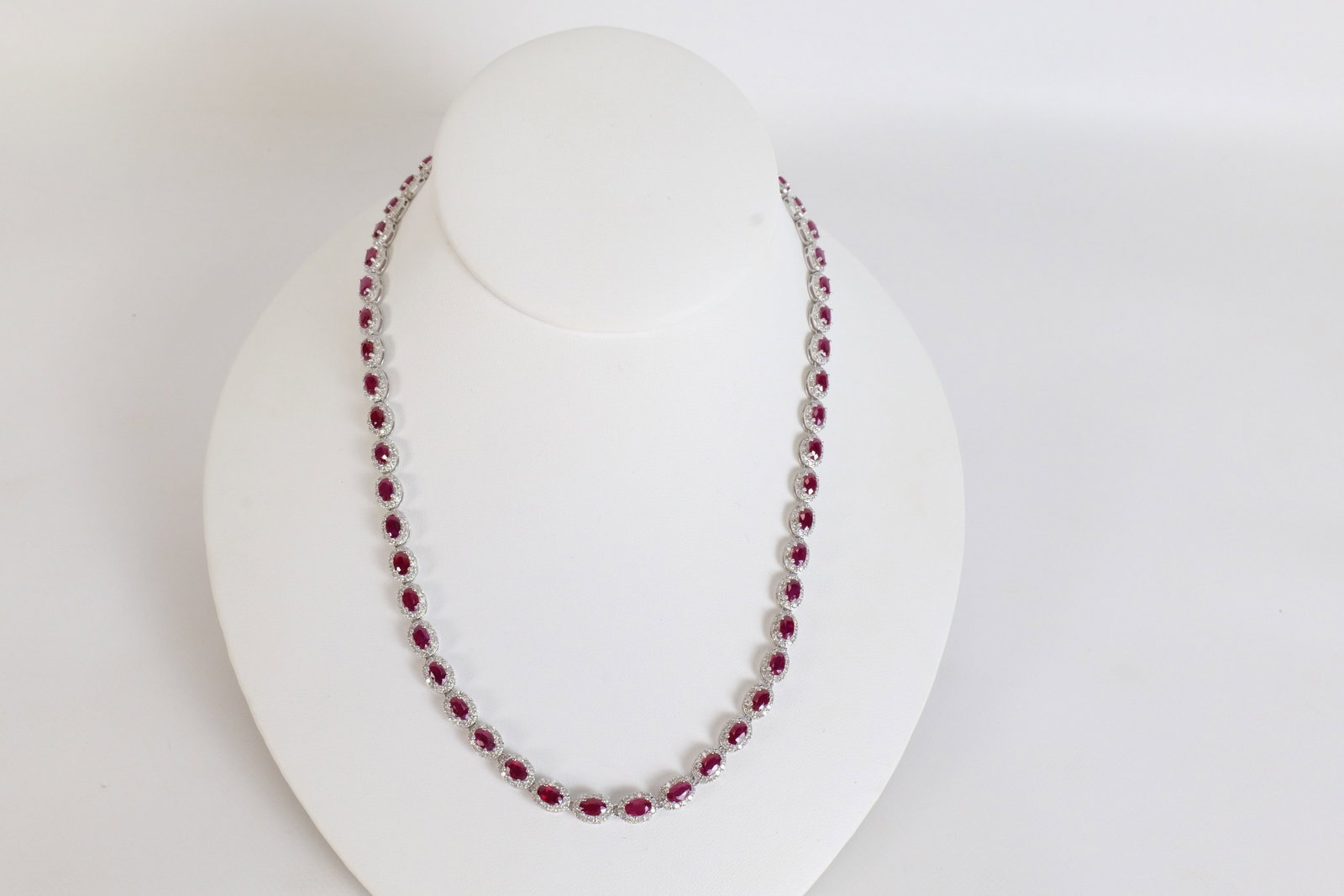 Oscar Friedman Platinum, Ruby & Diamond Necklace - 2