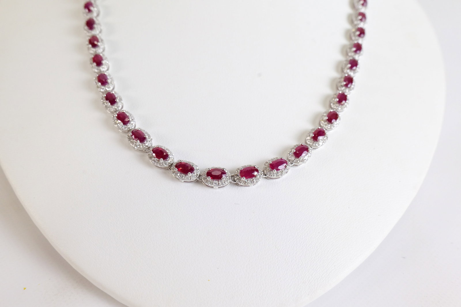 Oscar Friedman Platinum, Ruby & Diamond Necklace - 3