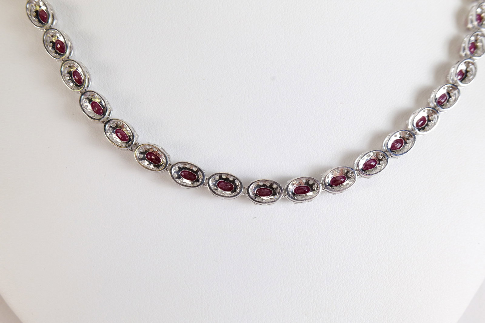 Oscar Friedman Platinum, Ruby & Diamond Necklace - 6