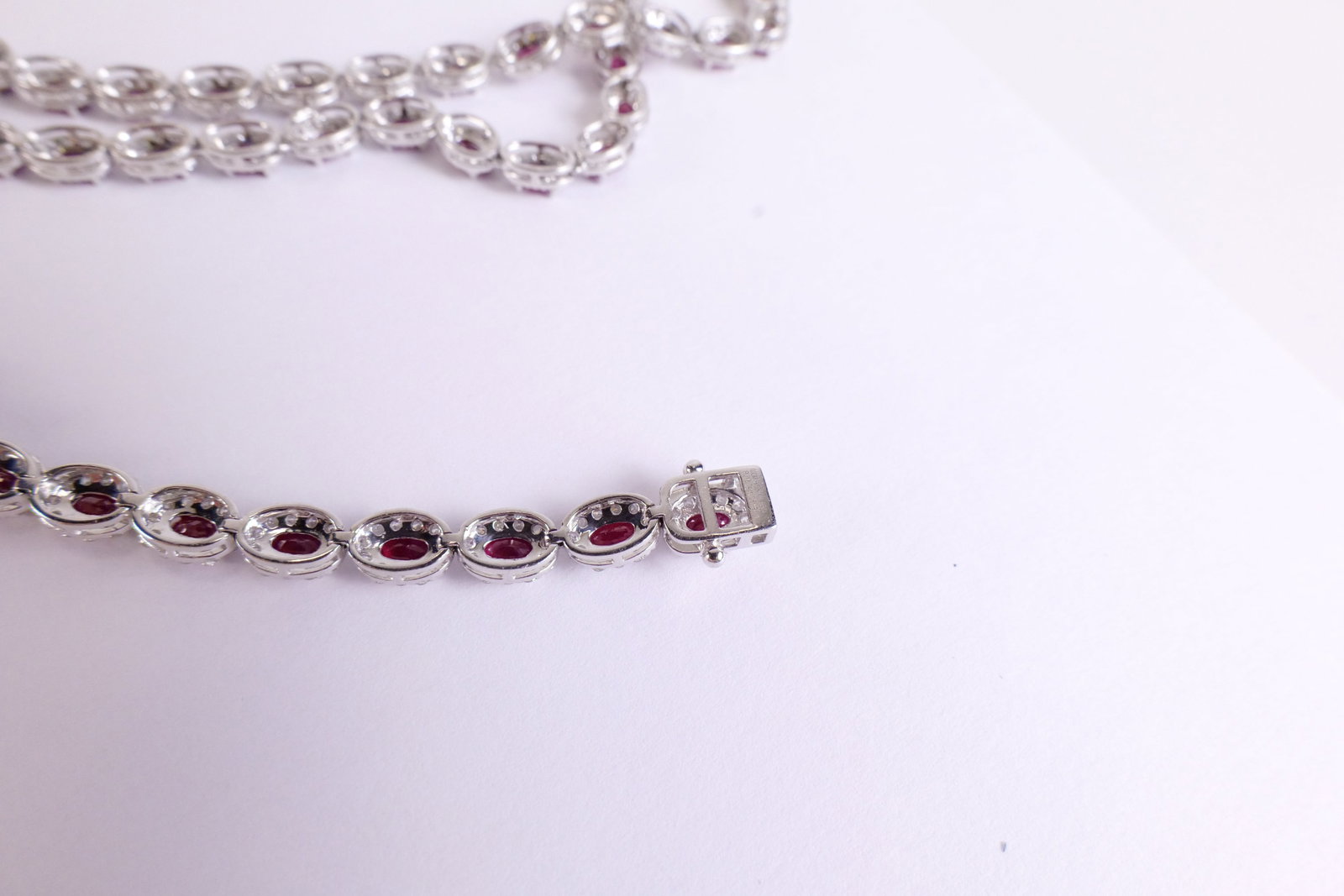 Oscar Friedman Platinum, Ruby & Diamond Necklace - 9