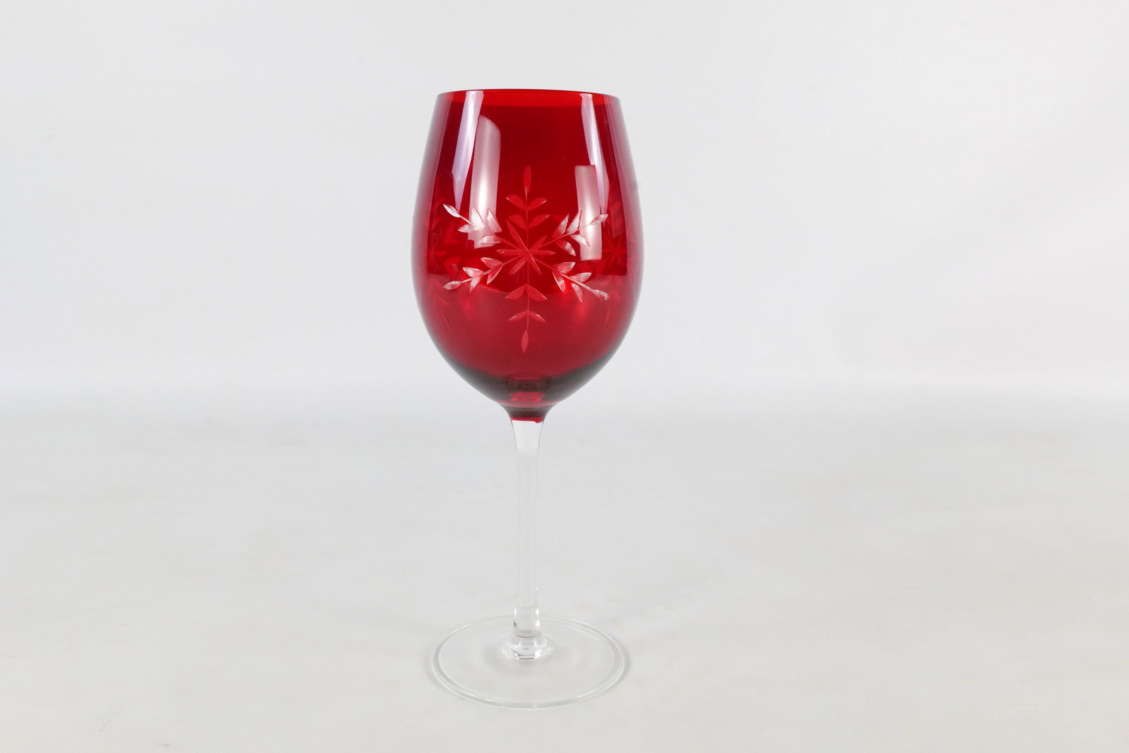 3 Ruby Cut to Clear Glasses - 12