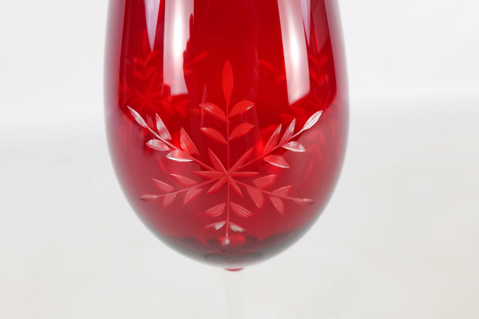 3 Ruby Cut to Clear Glasses - 15