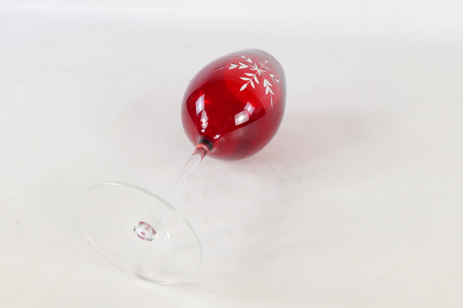 3 Ruby Cut to Clear Glasses - 16