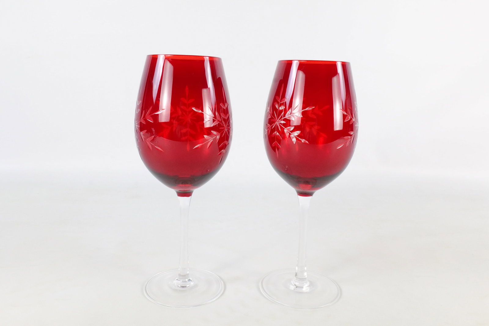 3 Ruby Cut to Clear Glasses - 4